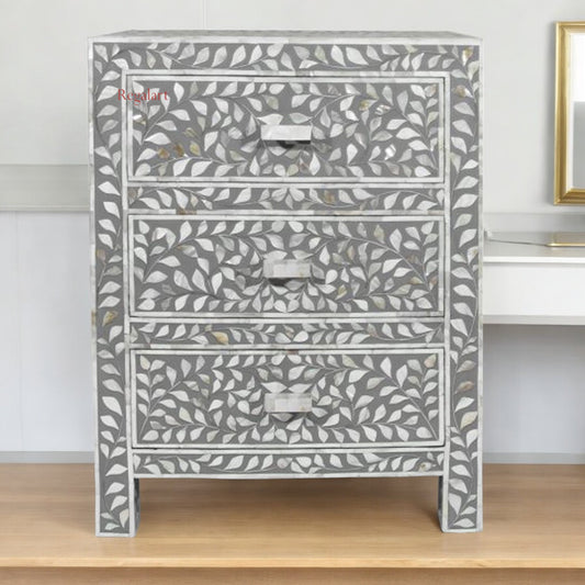 Mother of pearl Bedside Table Nightstand Table Home Floral Petten Bedside Table Decor