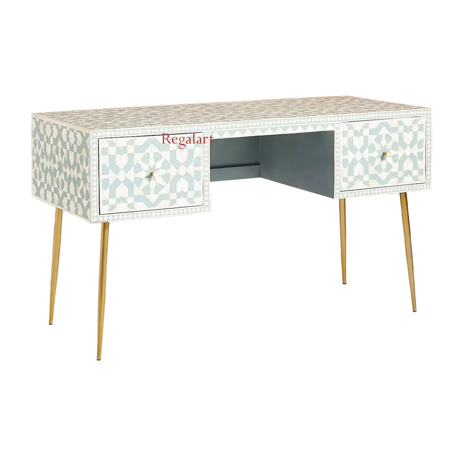 Bone Inlay Work Desk, Bone Inlay Laptop Table Study Table Bedroom Decor Table