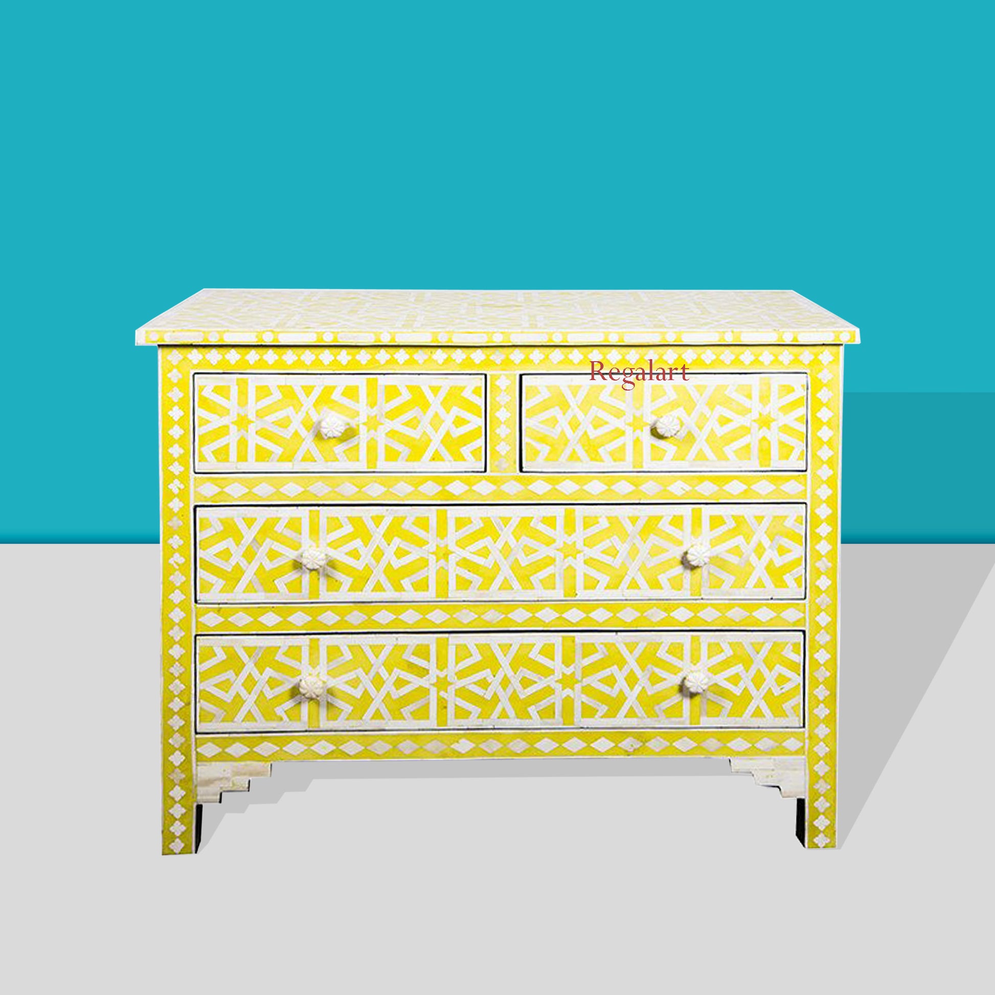 Bone inlay Optical Design Nine Drawer Dresser, Bone inlay 4 drawer chest , Bone Inlay Sideboard,Bone Inlay Chest of Drawer, Bone Furniture