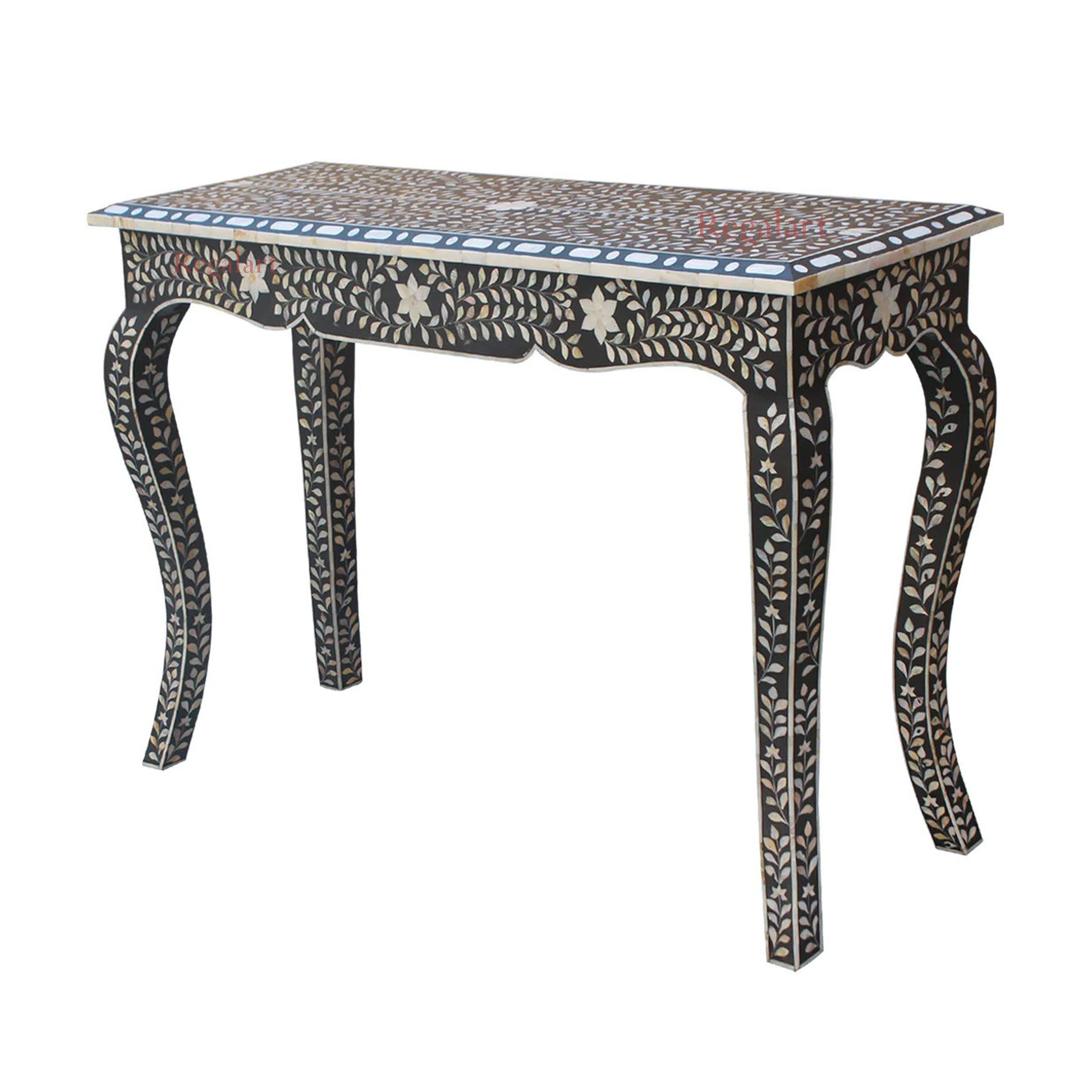 Mother Of Pearl Inlay Console Table Living Room Handmade Floral Pattern Mop furniture Study Table Entryway Console