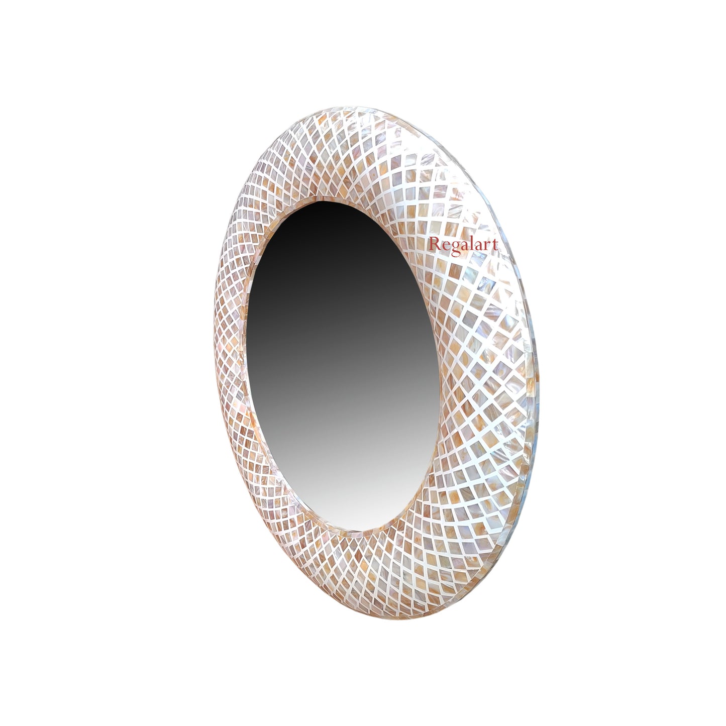 Mother Of Pearl Inlay Wall Hanging Mirror frame Unique Pattern Bedroom End Home decor Art