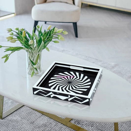 Handmade Resin Inlay Kitchen Serving Tray – Decorative Table Tray