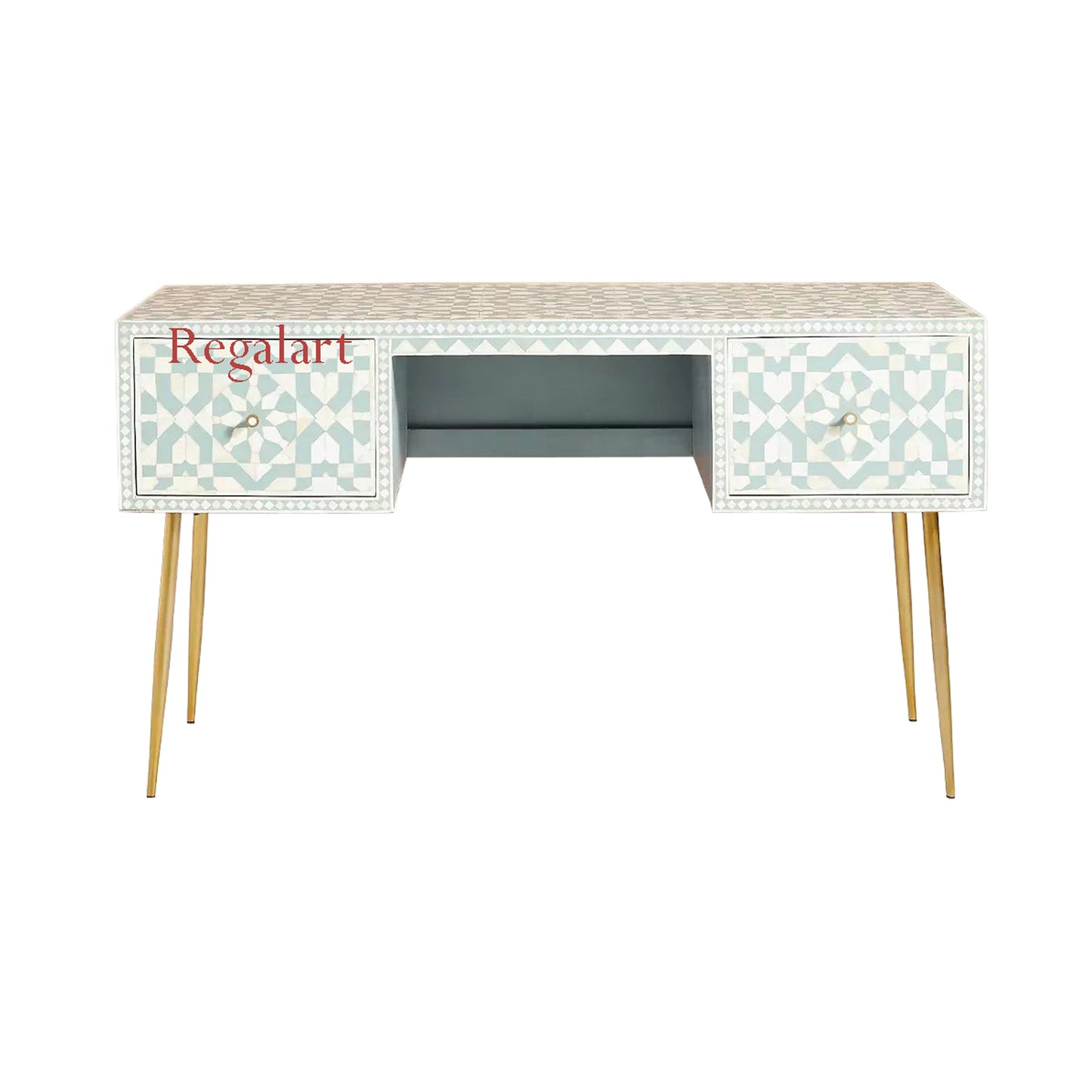 Bone Inlay Work Desk, Bone Inlay Laptop Table Study Table Bedroom Decor Table