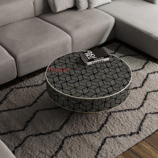 Handmade Bone Inlay  Unique pattern round coffee table , Bone Inlay Furniture