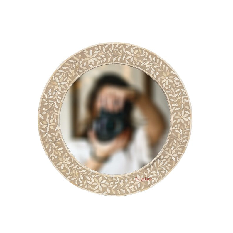 Bone Inlay Mirror Frame Home Decor Handmade Wall Hanging Mirror Frame Gift