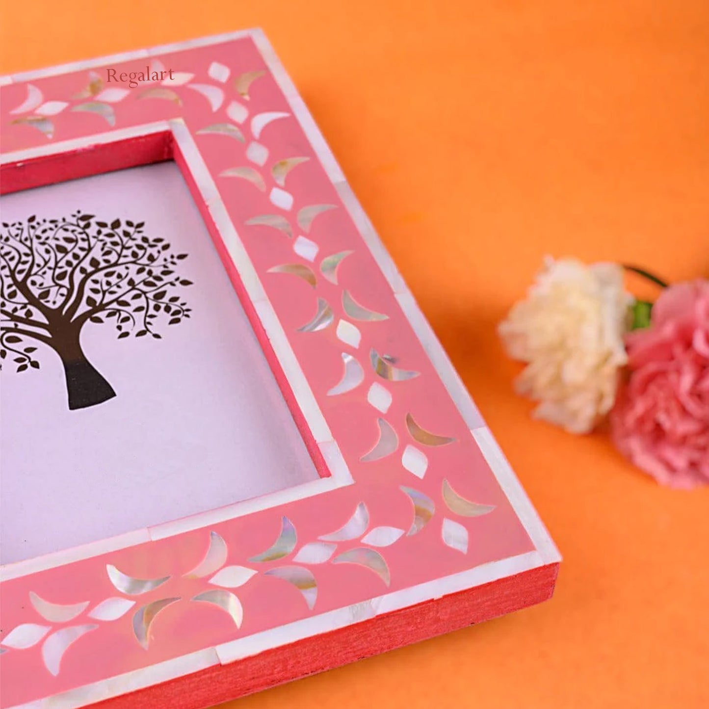 Mother Of Pearl Picture Frame Handmade Unique Pattern Wall Decor Photo Frame