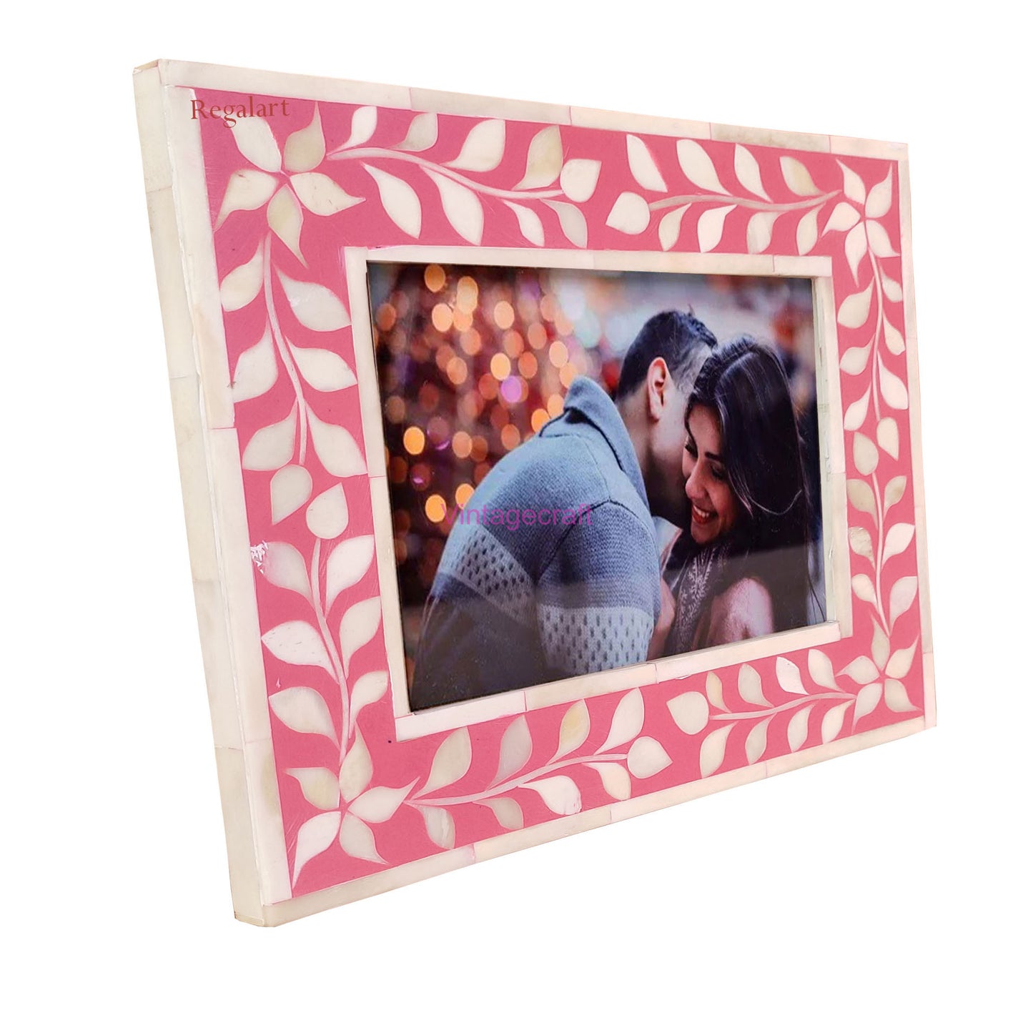 Bone Inlay Photo Frame floral Patten handmade Picture Frame bedroom decor art
