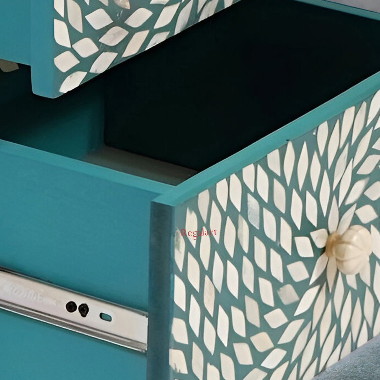 Bone Inlay Drawer Bedside Table Nightstand Side Table Bedroom Home Decor