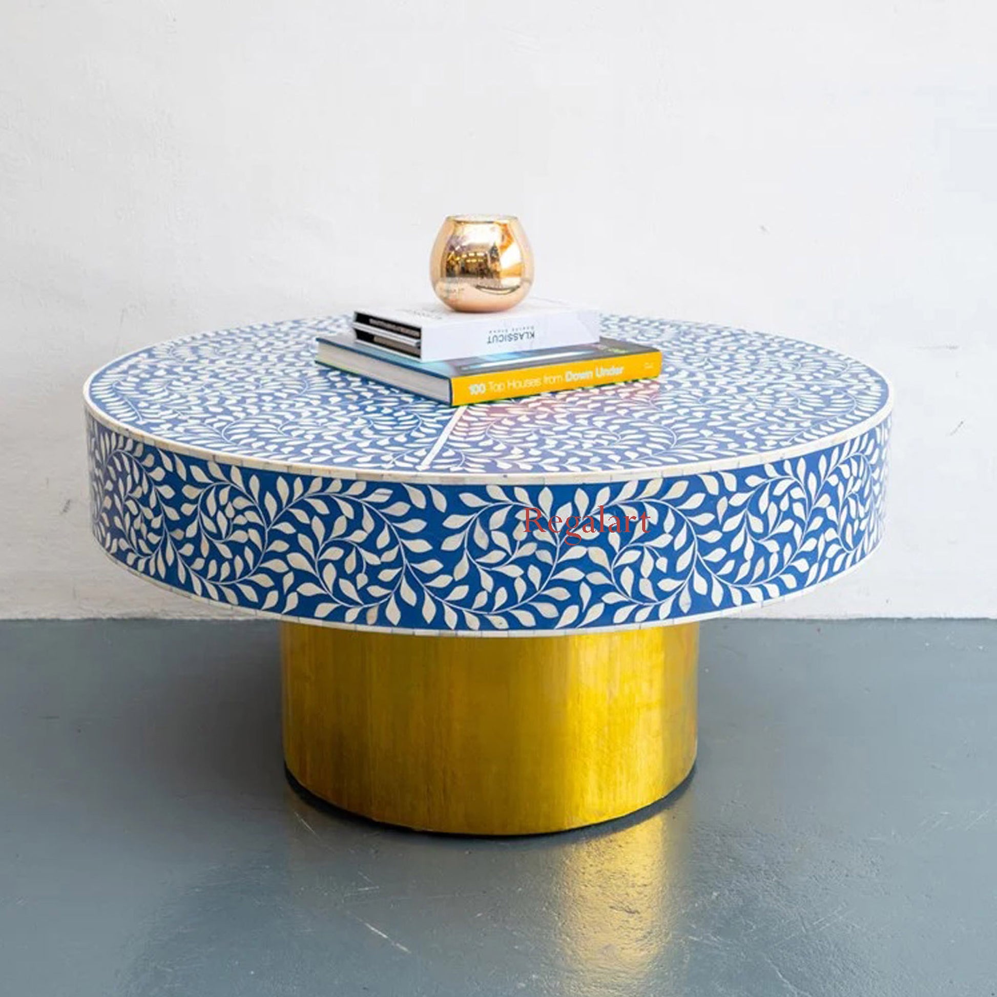 Bone Inlay Round coffee table floral pettan coffee table Home Decor