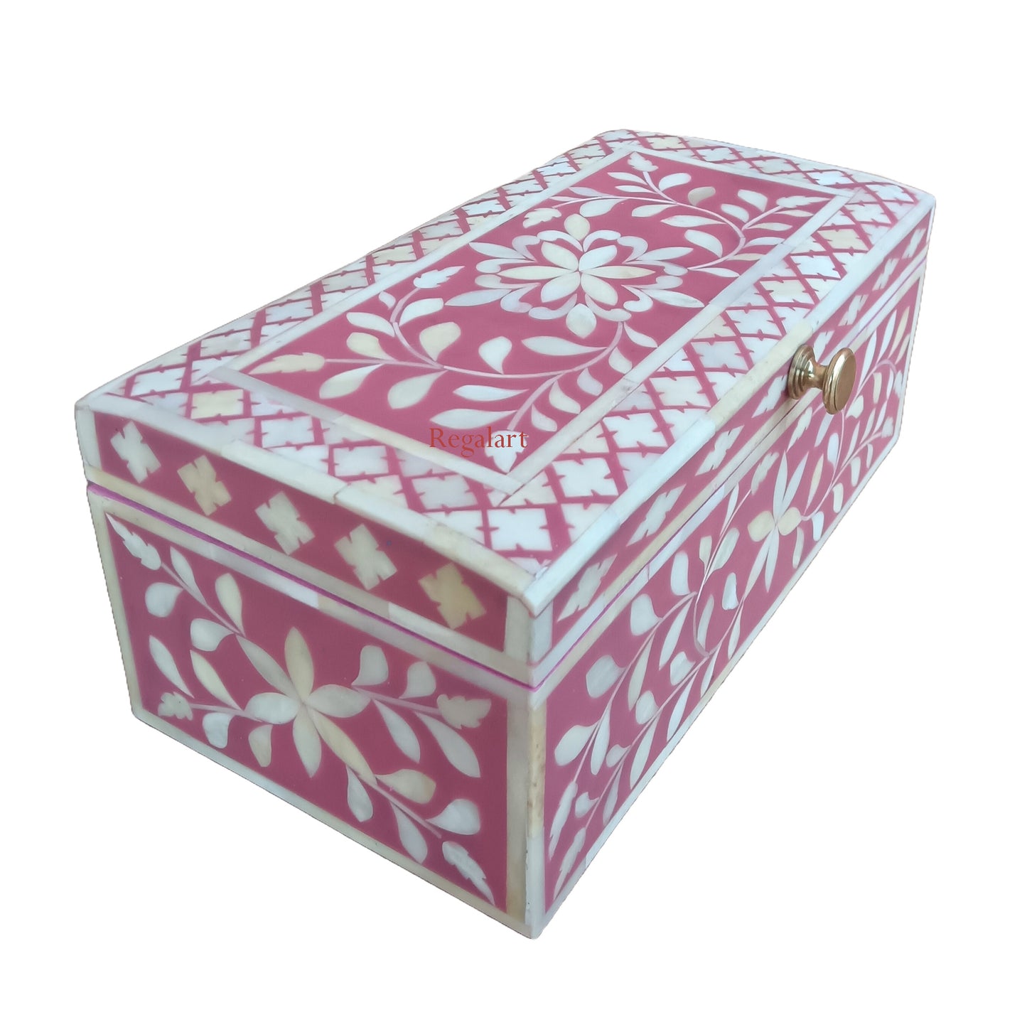 Bone Inlay Floral Design Jewelry Box Decorative Box Artisanal storage box for home Decor Art