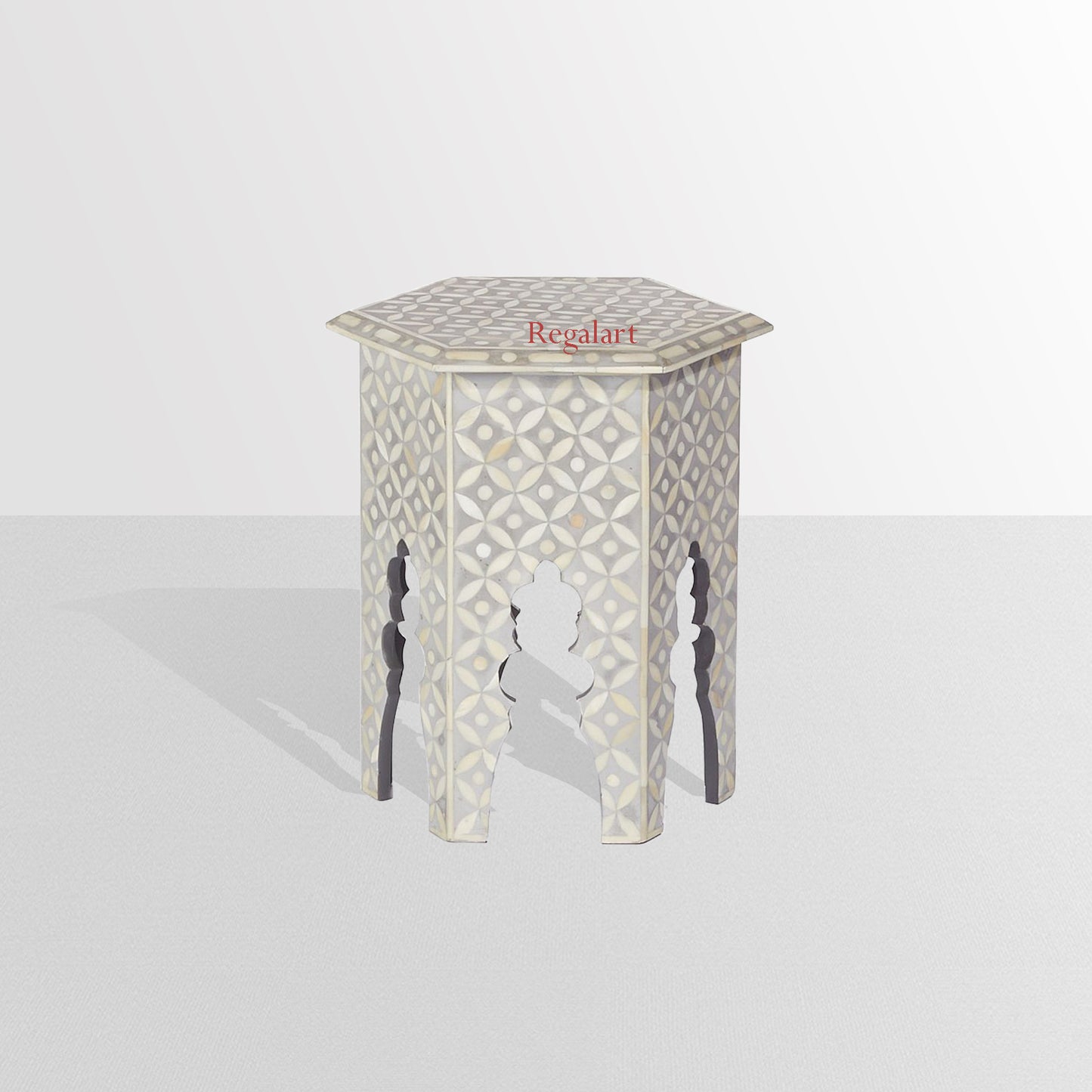 Bone Inlay Handmade Side Table End Stool Eye Pettan Table Decorative Table Home Decor Art
