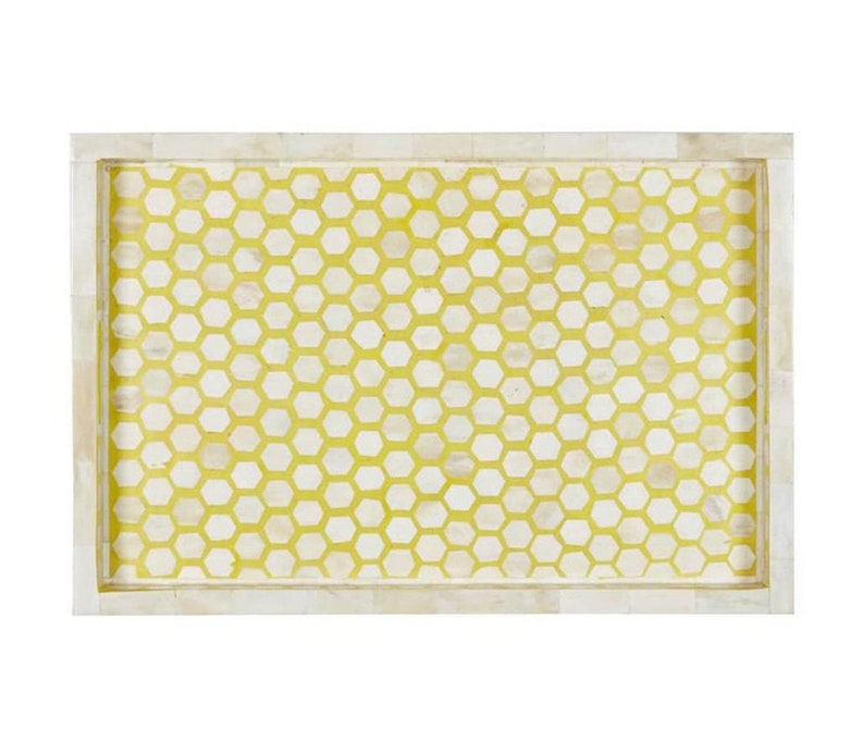 Bone inlay Serving Tray Dinning Table Vintage Decorative Kitchen Home Decor Art