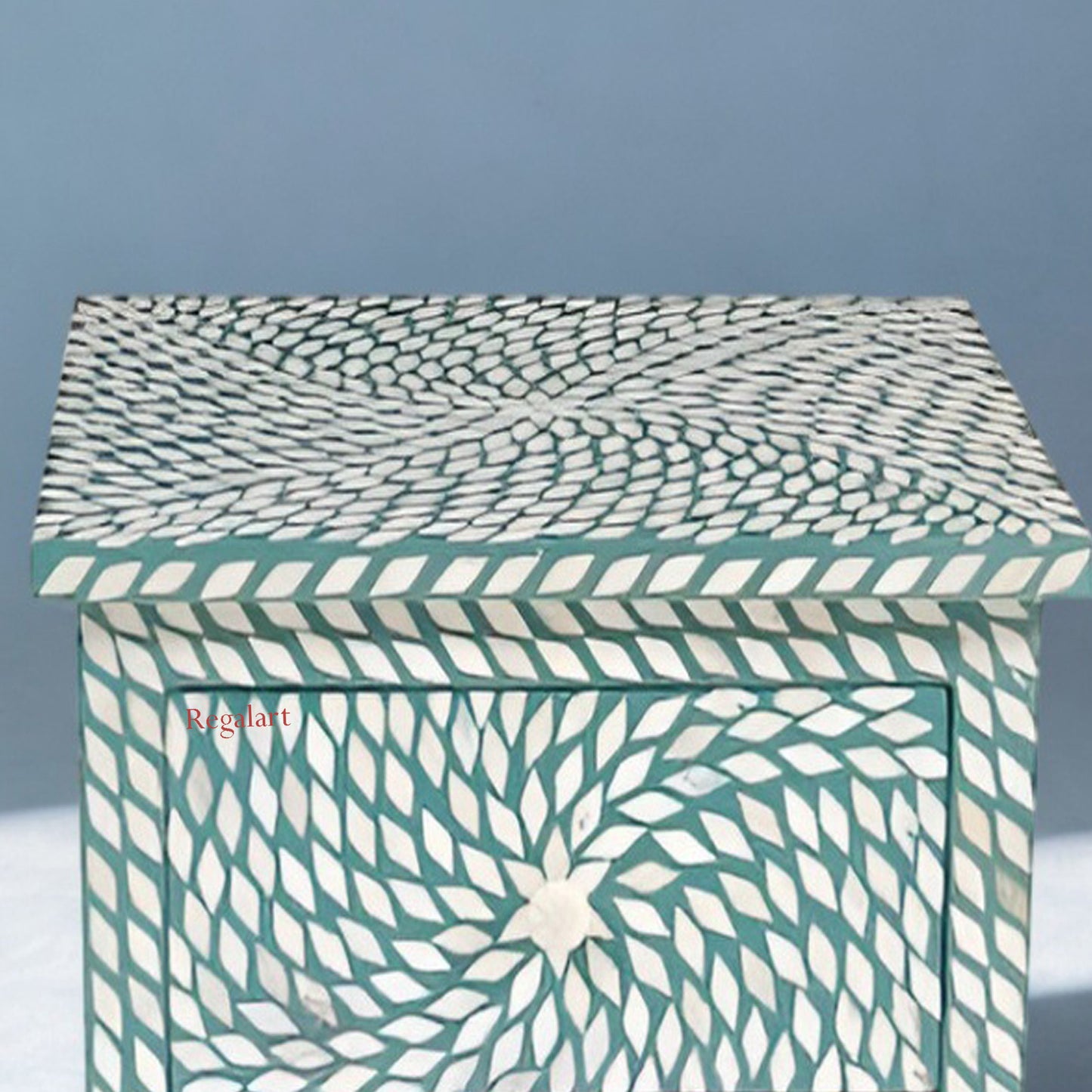 Bone Inlay Drawer Bedside Table Nightstand Side Table Bedroom Home Decor