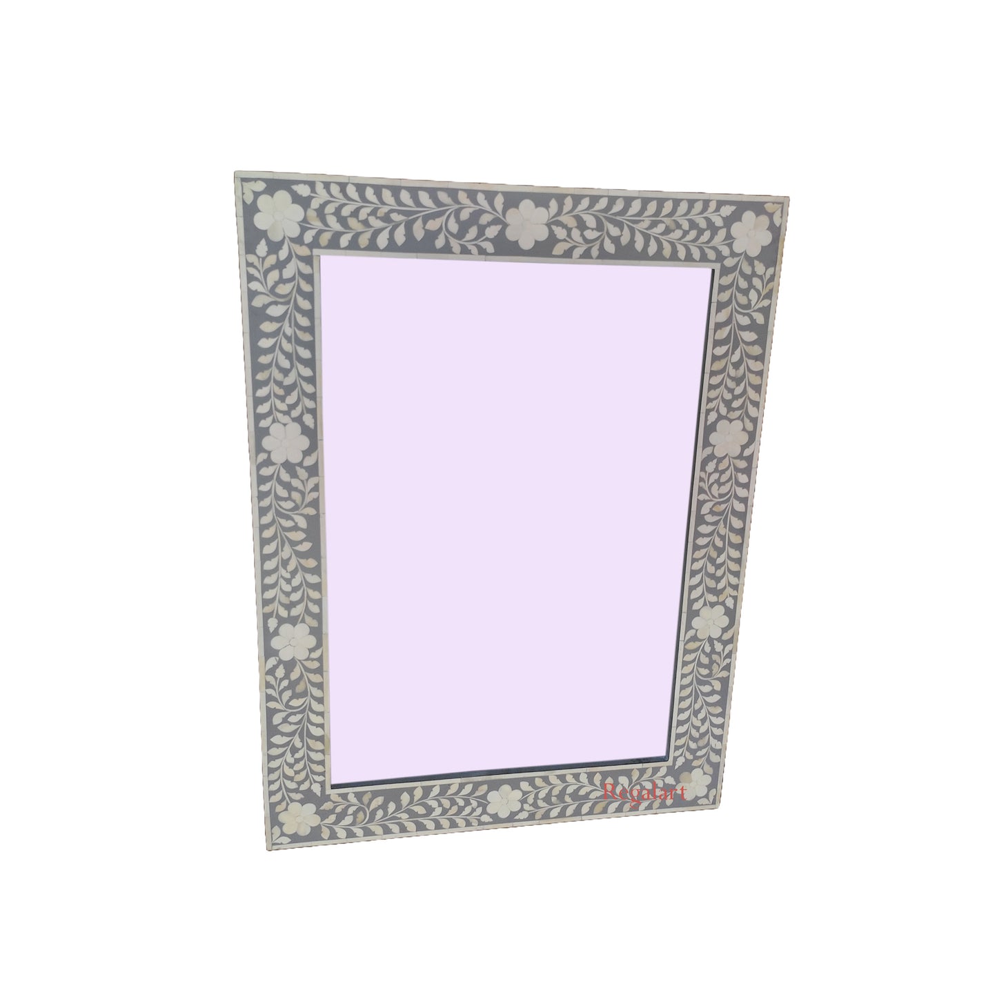 Bone Inlay Floral Pattern Mirror Handmade Gift Home Decor Wall Decor