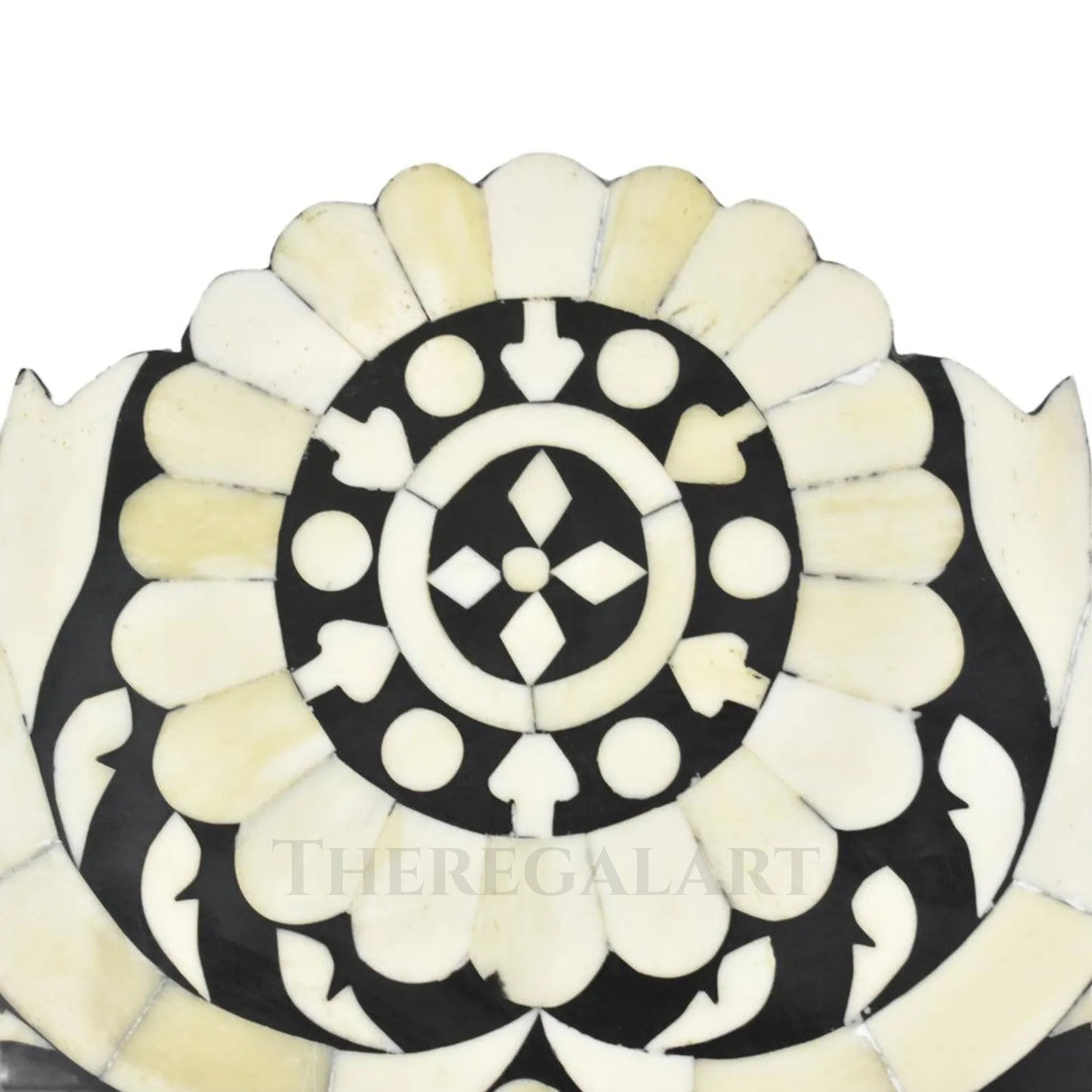 Handmade Bone Inlay Wall Mirror: Baroque Floral Home Decor