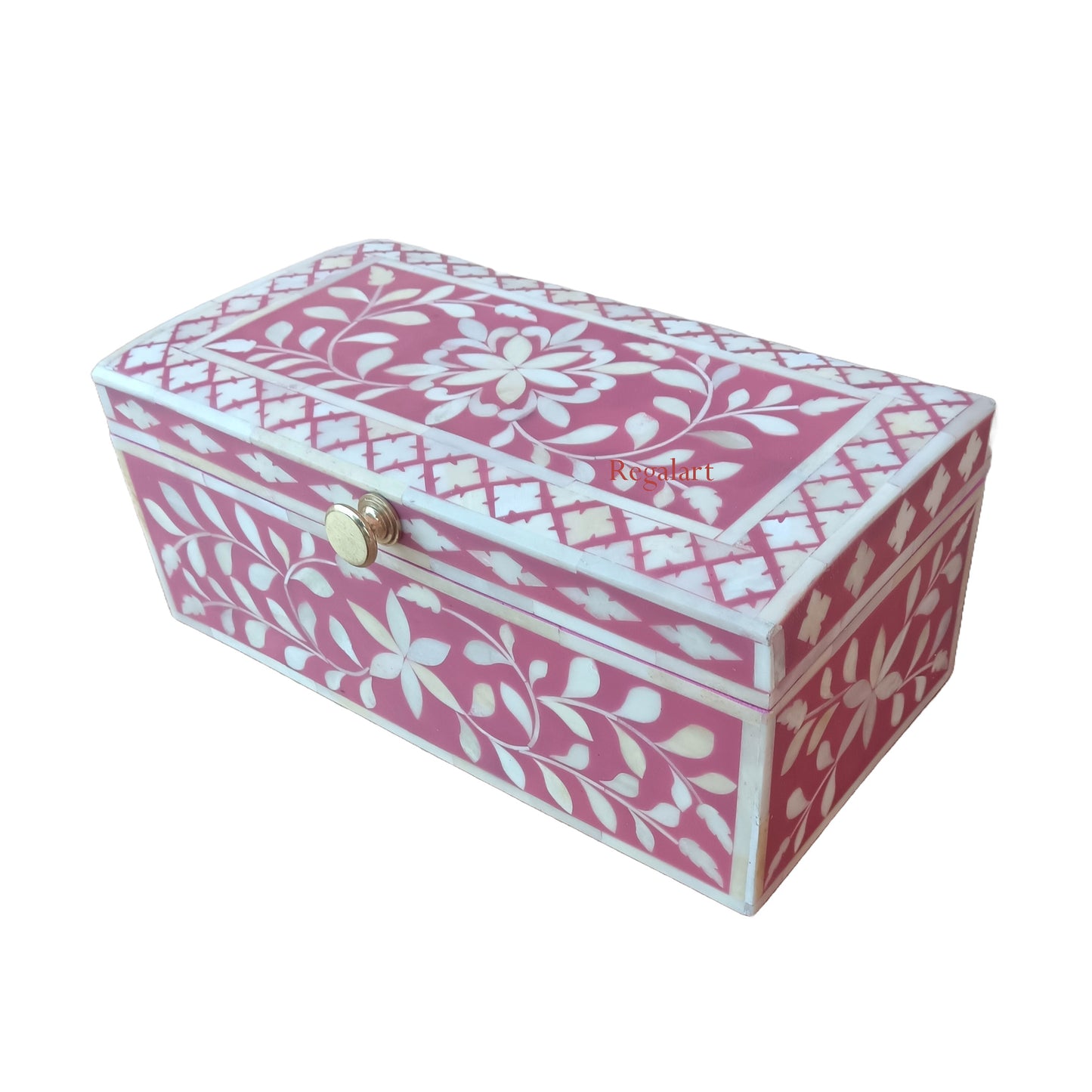Bone Inlay Floral Design Jewelry Box Decorative Box Artisanal storage box for home Decor Art