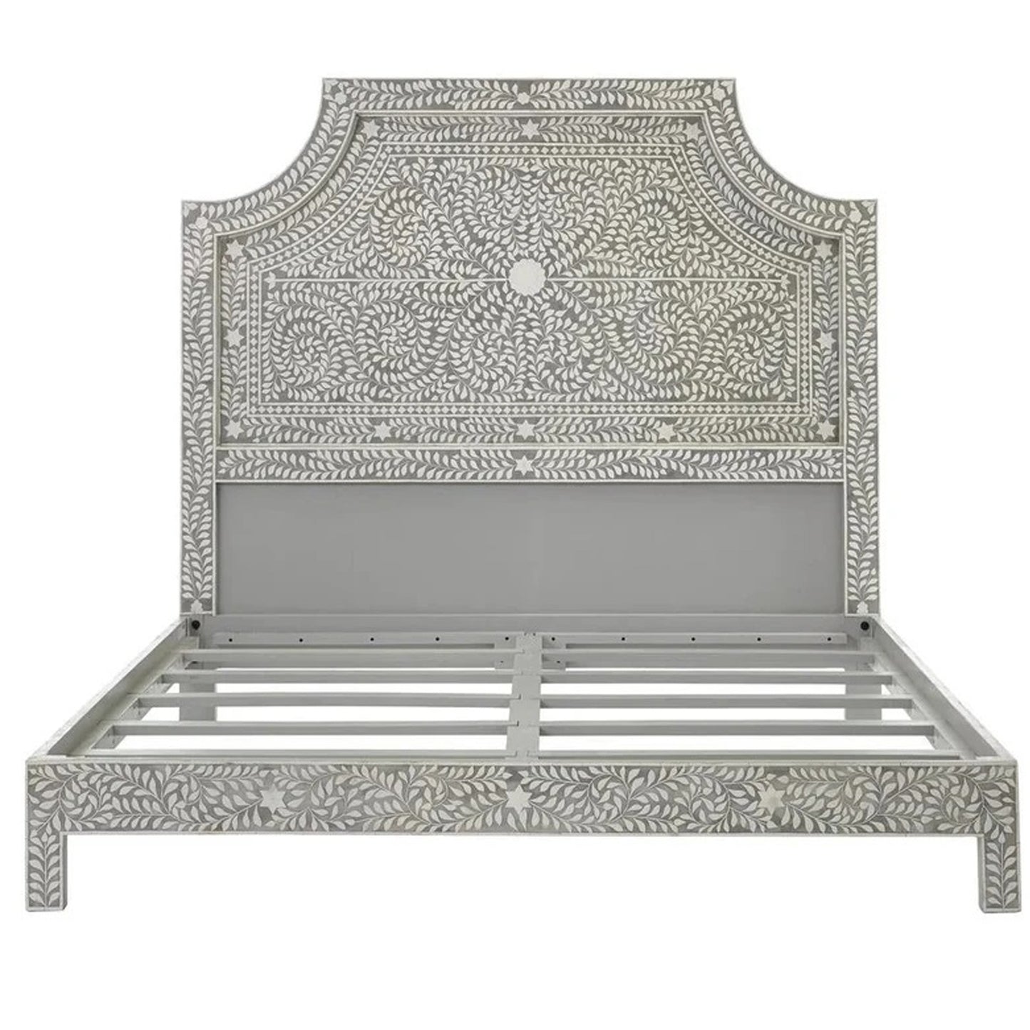 Handmade Beautiful Look King And Queen Size Bed, Bone Inlay Bed, Bedroom Décor, Floral Pattern Bed, Bedroom Decor Style Bedroom Furniture