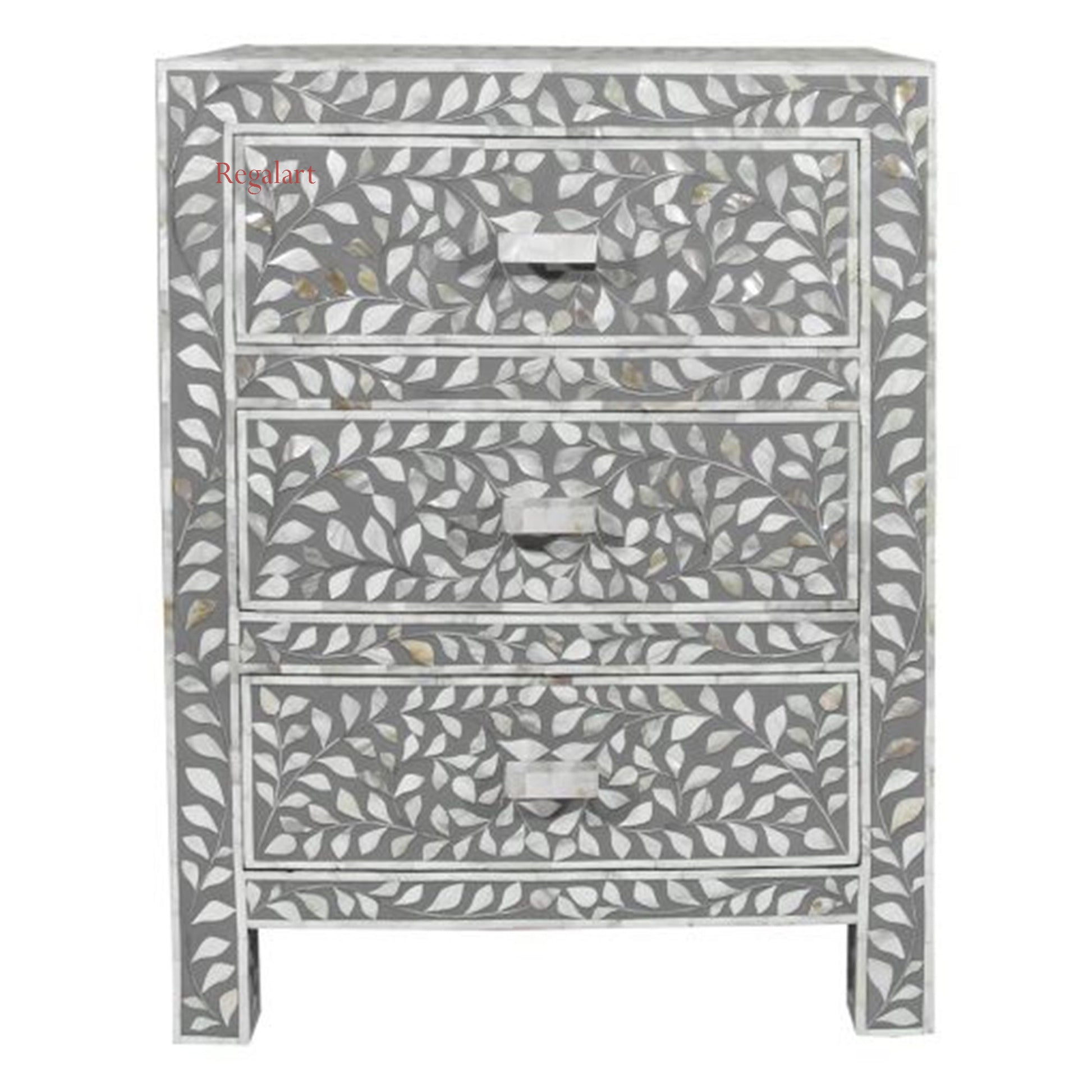 Mother of pearl Bedside Table Nightstand Table Home Floral Petten Bedside Table Decor