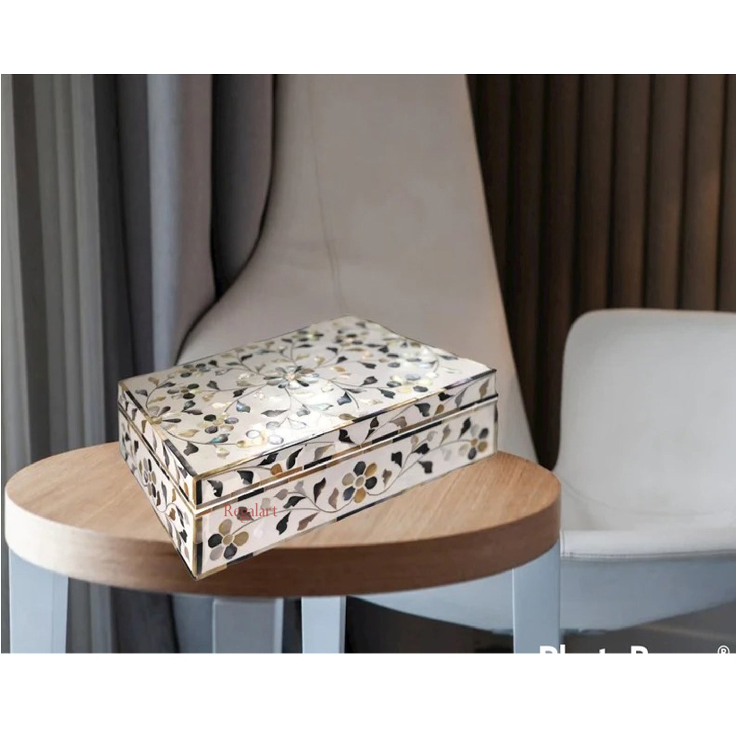 Luxury Mother of Pearl Inlay Floral Pattern Jewelry Box - Exclusive Decorative box - Organizer & Storage - Home Decor