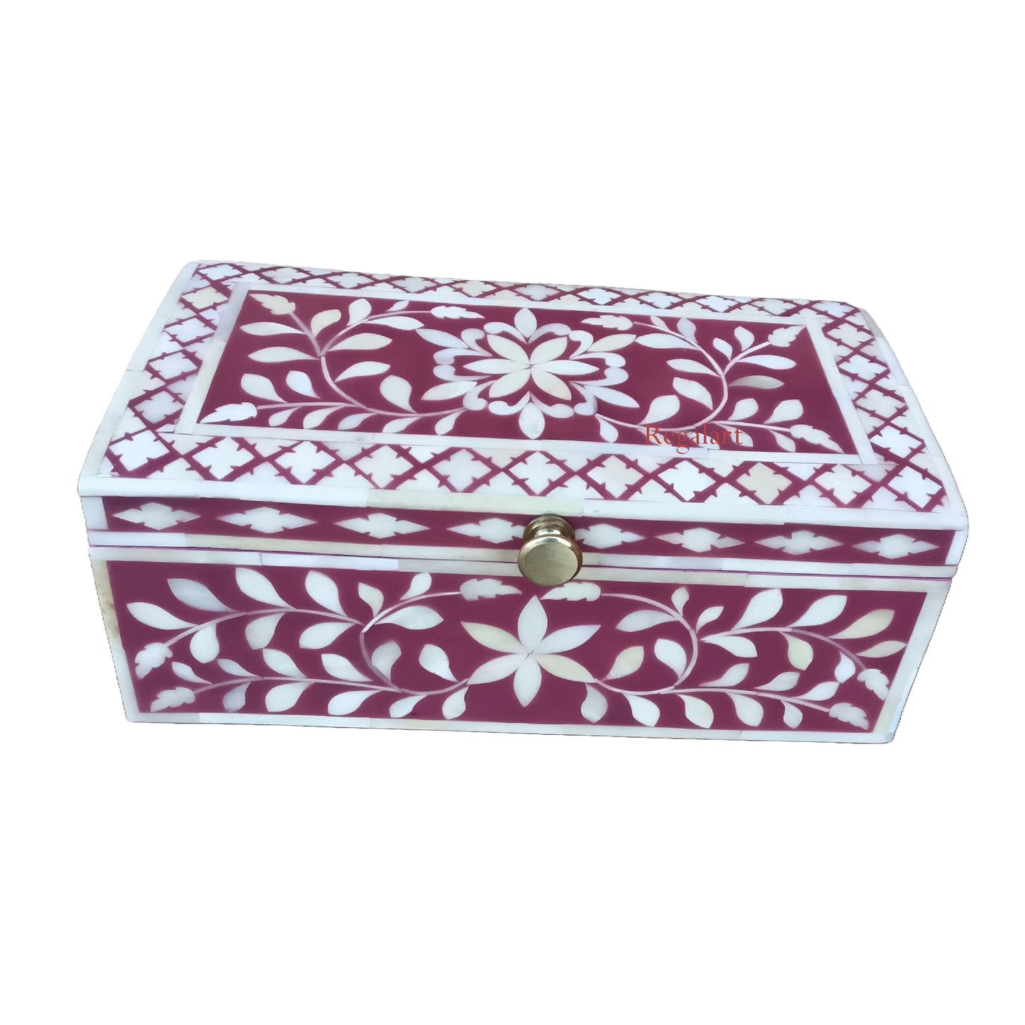 Bone Inlay Floral Design Jewelry Box Decorative Box Artisanal storage box for home Decor Art
