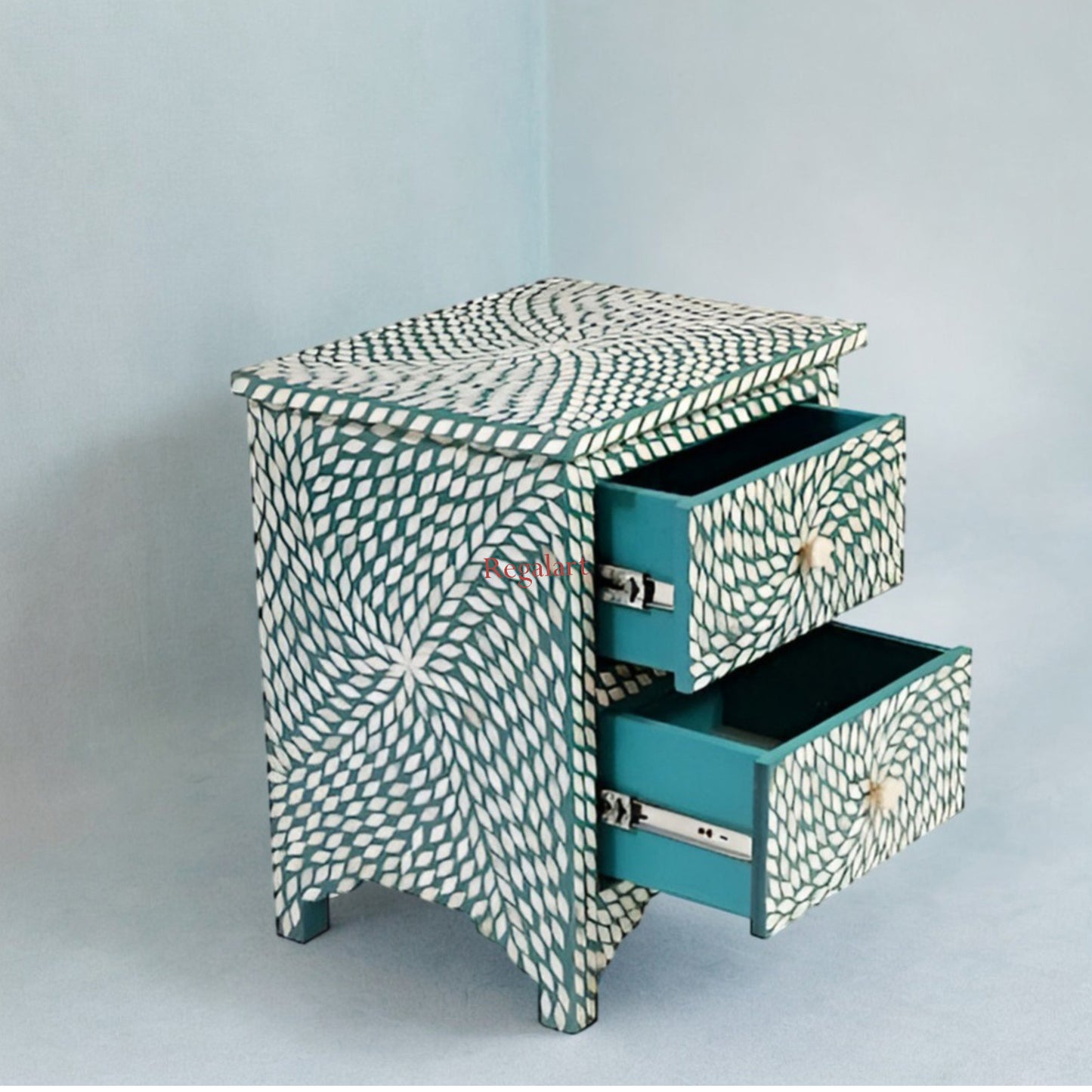 Bone Inlay Drawer Bedside Table Nightstand Side Table Bedroom Home Decor