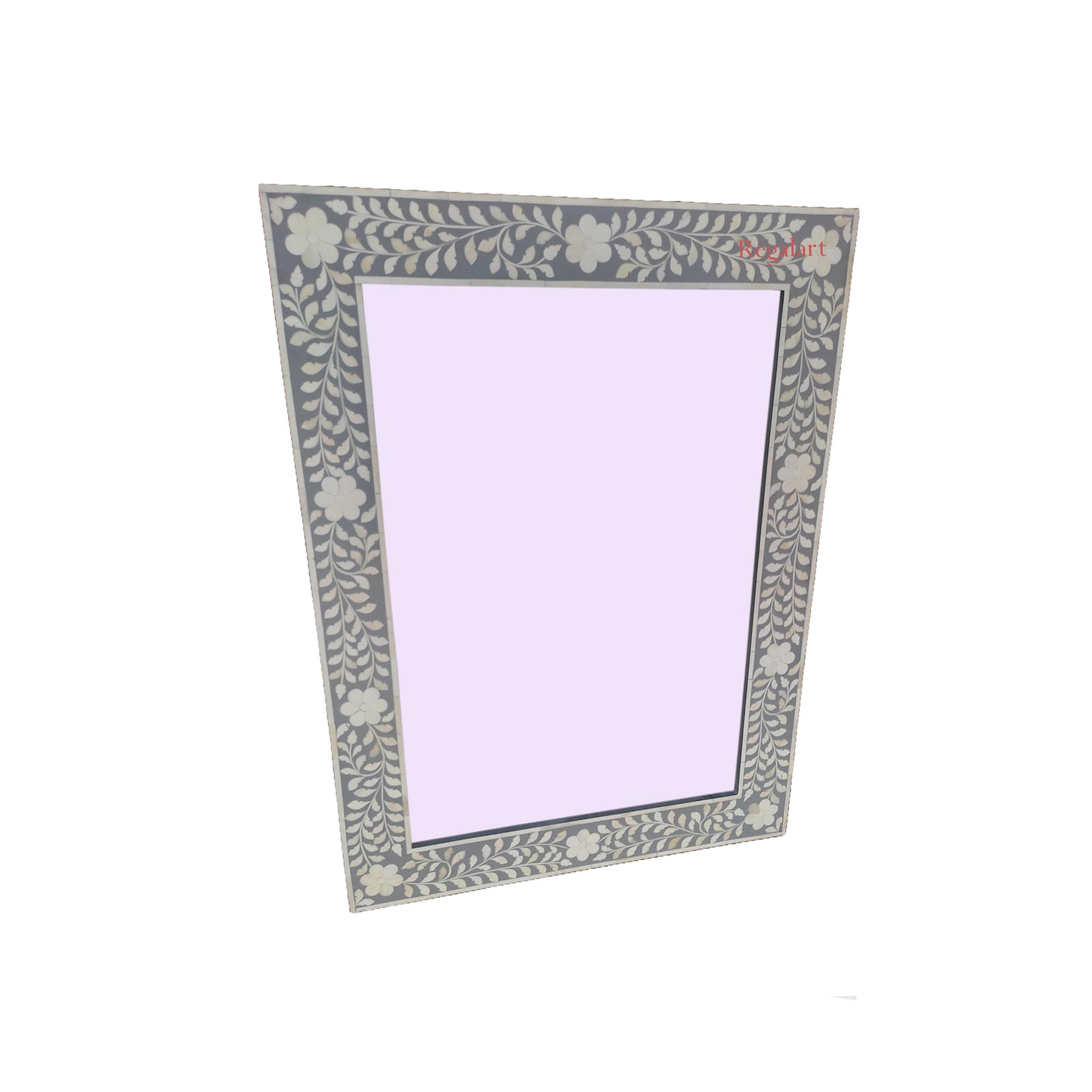 Bone Inlay Floral Pattern Mirror Handmade Gift Home Decor Wall Decor