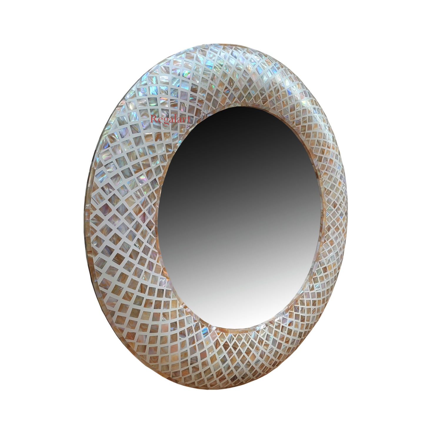 Mother Of Pearl Inlay Wall Hanging Mirror frame Unique Pattern Bedroom End Home decor Art