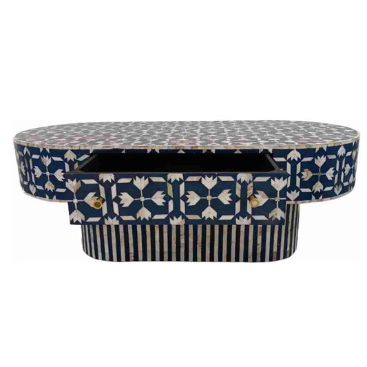 Coffee Table Mother of preal with Storage-Pattern Geometric
