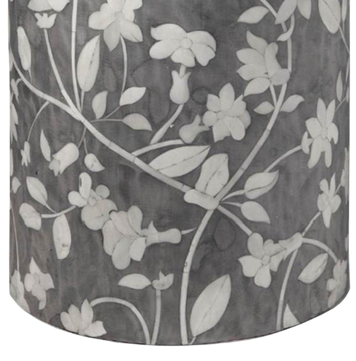 Handmade Bone Inlay Floral Design Round End TableDecorative Design Side Table , Bone Inlay Stool Home Decor