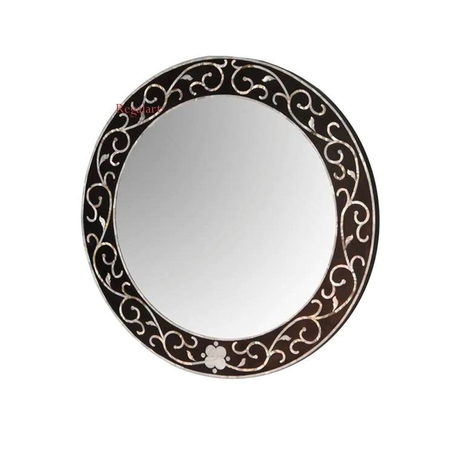 Mother Of Pearl Wall Hanging Mirror Frame Floral Pettran Mirror Frame Round Wall Decor Mirror