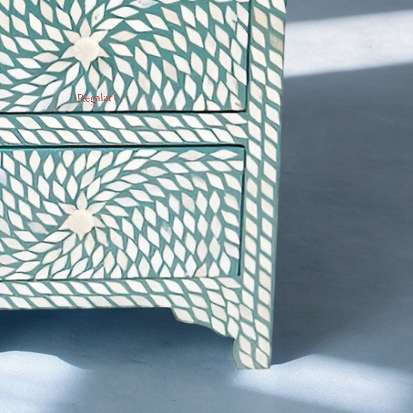 Bone Inlay Drawer Bedside Table Nightstand Side Table Bedroom Home Decor