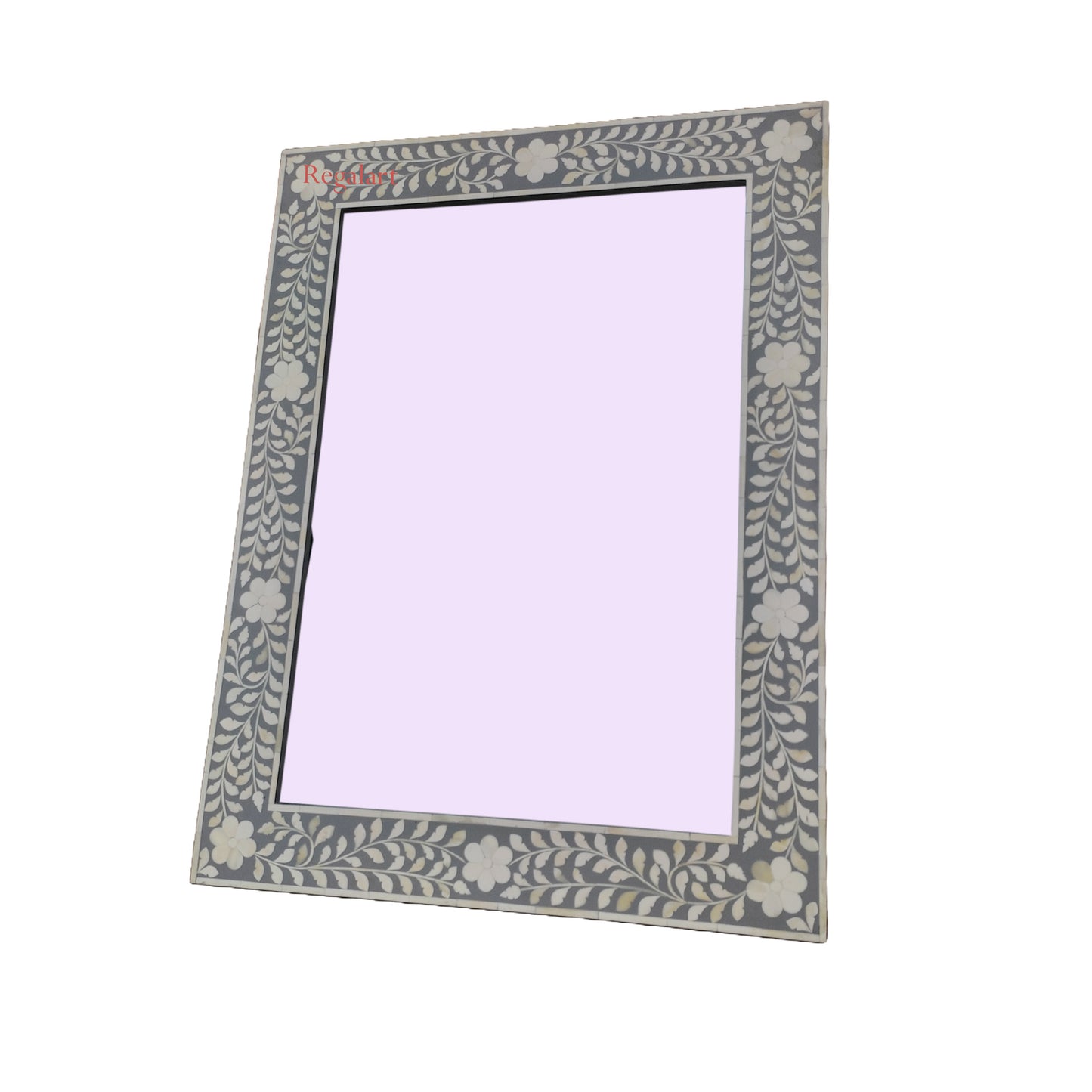 Bone Inlay Floral Pattern Mirror Handmade Gift Home Decor Wall Decor