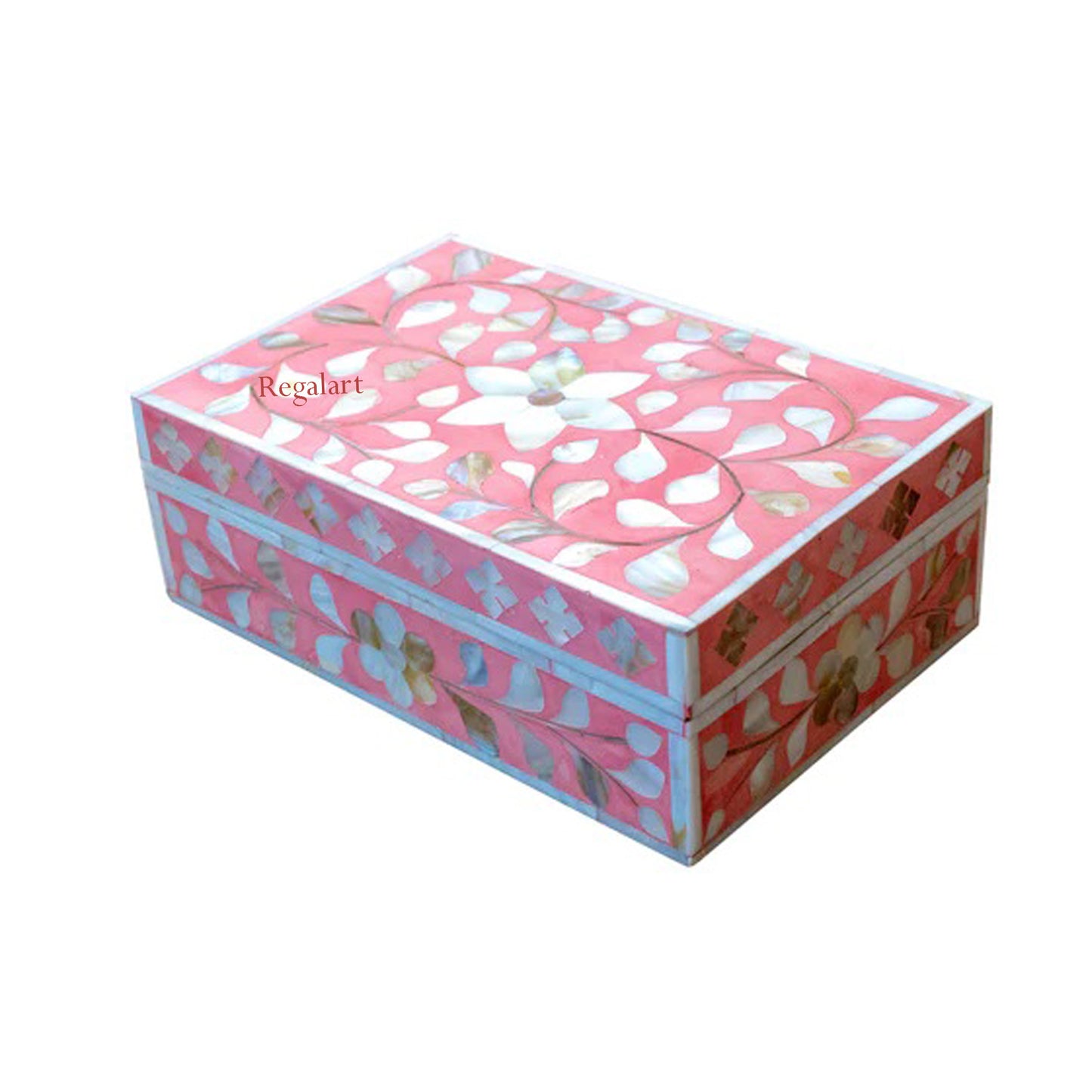Mother of pearl Inlay Jewelry Box With a Floral Design Storage Handmade For Home Decor Gift Box