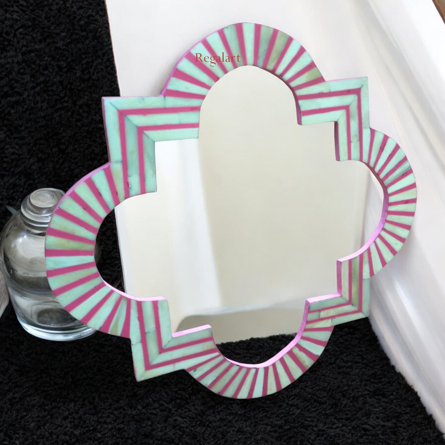Bone inlay Bedroom Wall Decor Mirror Frame Home Decorative Unique Pattern Round Mirror frame