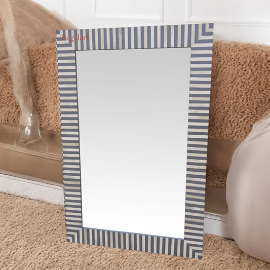 Bone Inlay Unique Pattern Wall Mirror Frame Decorative Handmade Home Decor Art