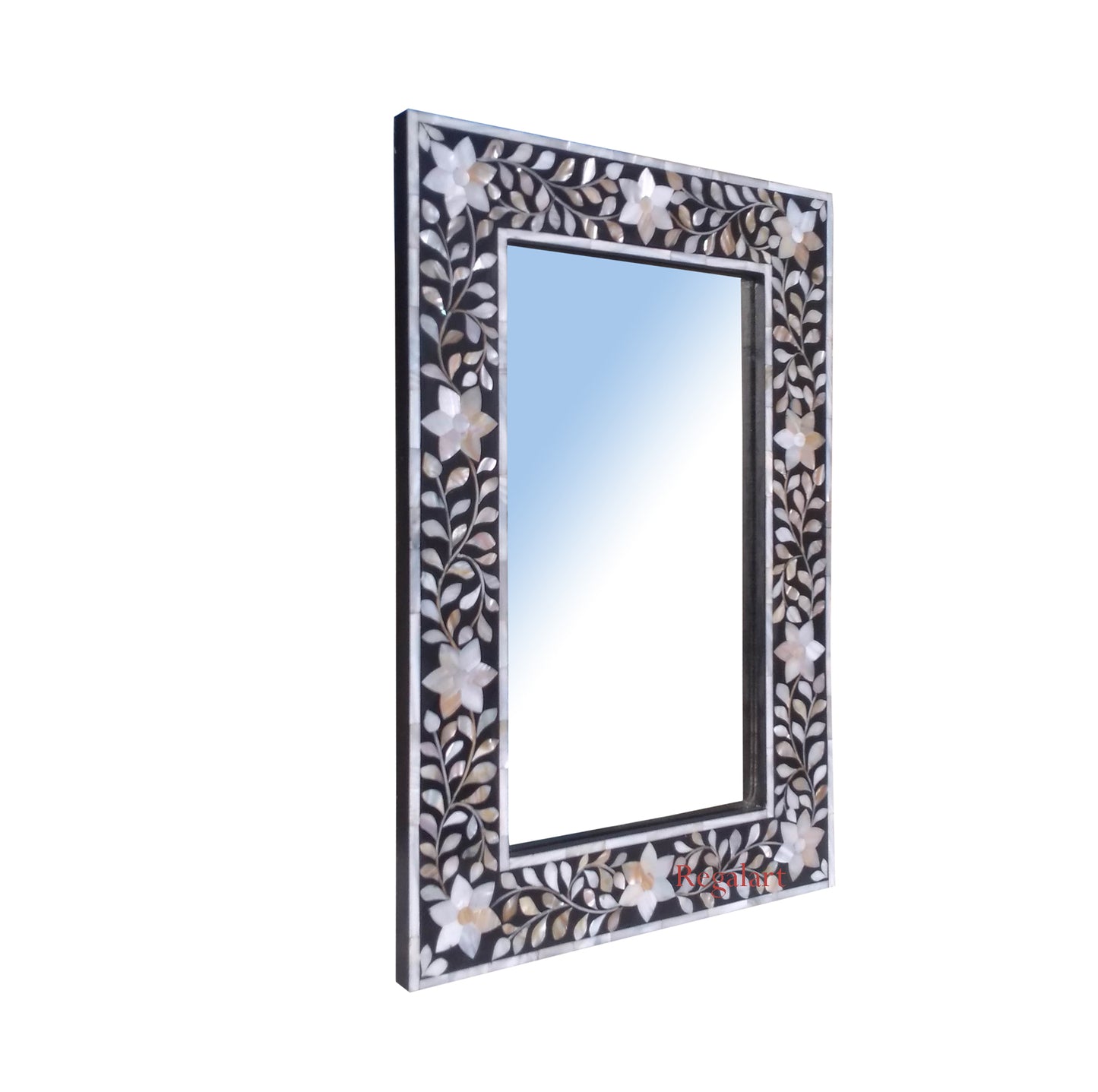 Vintage Home Decor: Handmade Mother of Pearl Wall Mirror