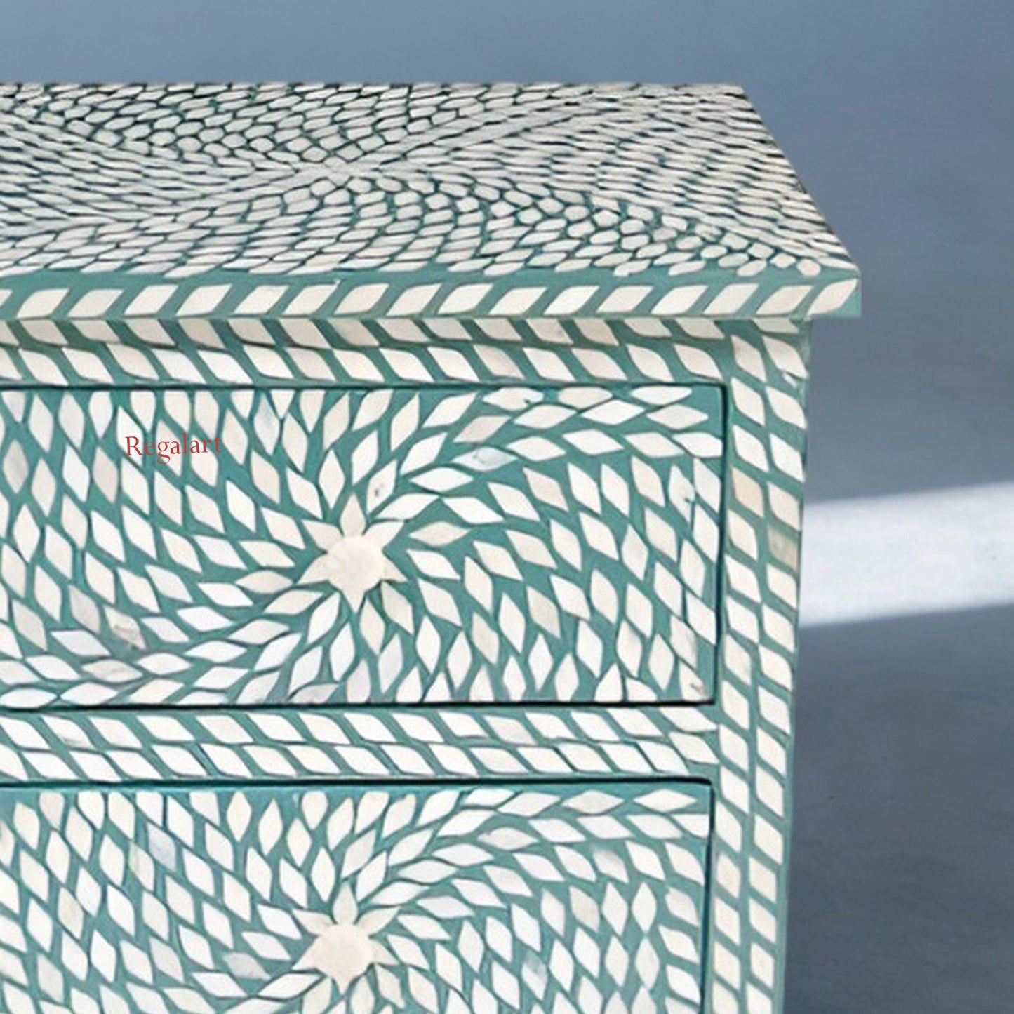 Bone Inlay Drawer Bedside Table Nightstand Side Table Bedroom Home Decor