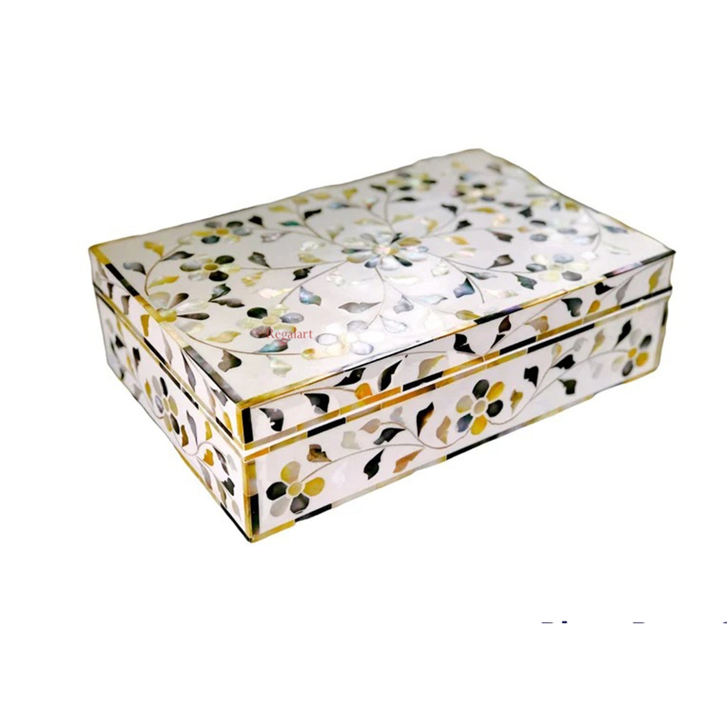 Luxury Mother of Pearl Inlay Floral Pattern Jewelry Box - Exclusive Decorative box - Organizer & Storage - Home Decor