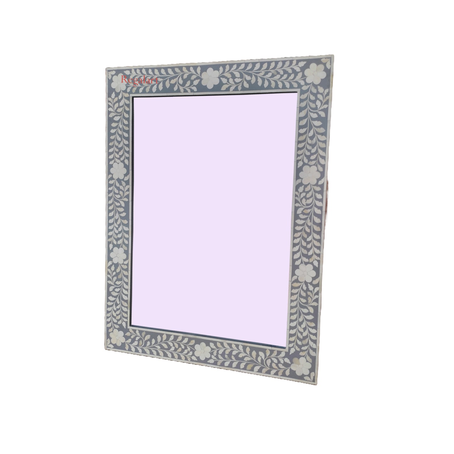 Bone Inlay Floral Pattern Mirror Handmade Gift Home Decor Wall Decor