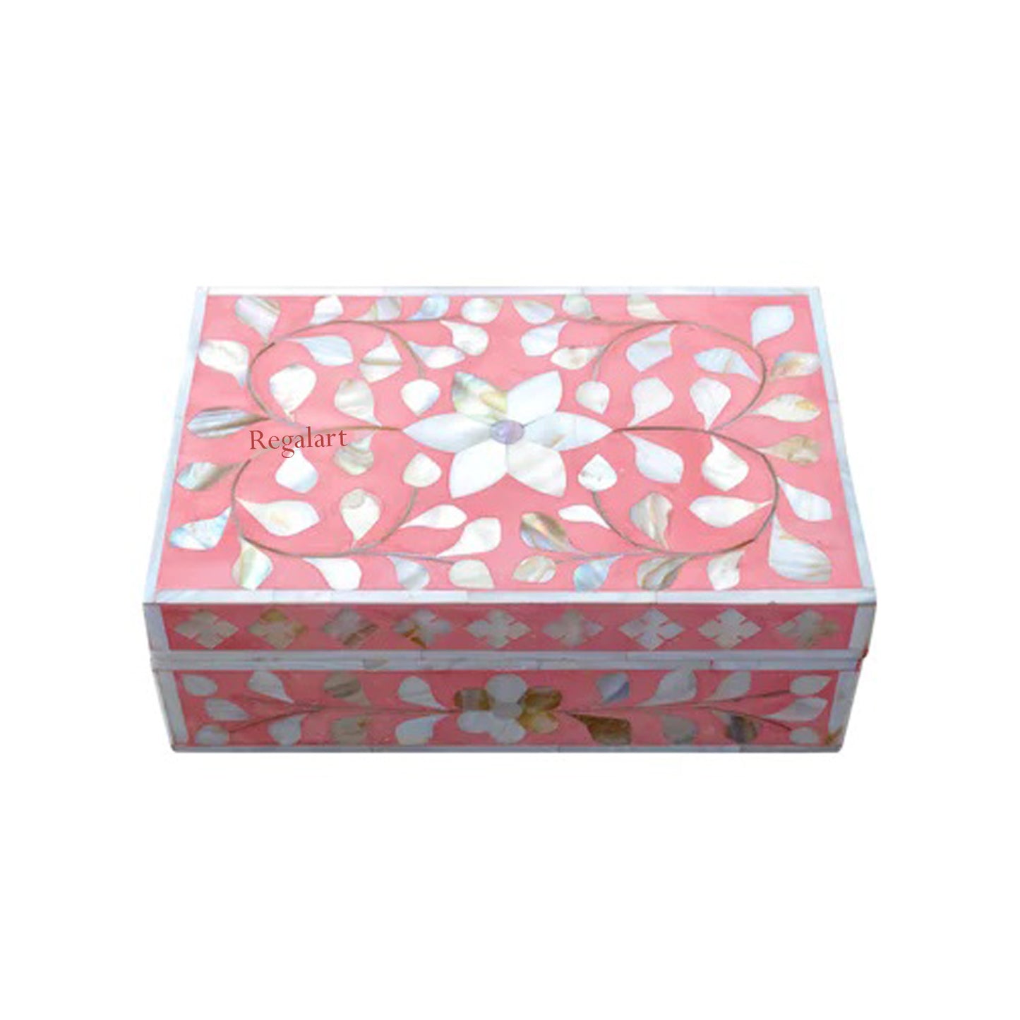 Mother of pearl Inlay Jewelry Box With a Floral Design Storage Handmade For Home Decor Gift Box