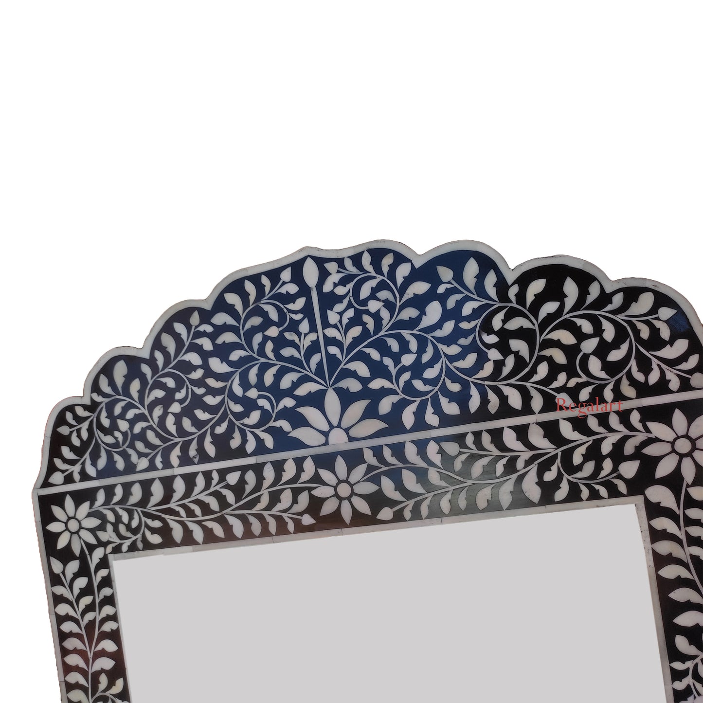 Bone Inlay Wall Hanging Mirror Frame Handmade Floral patten Home Decor Mirror