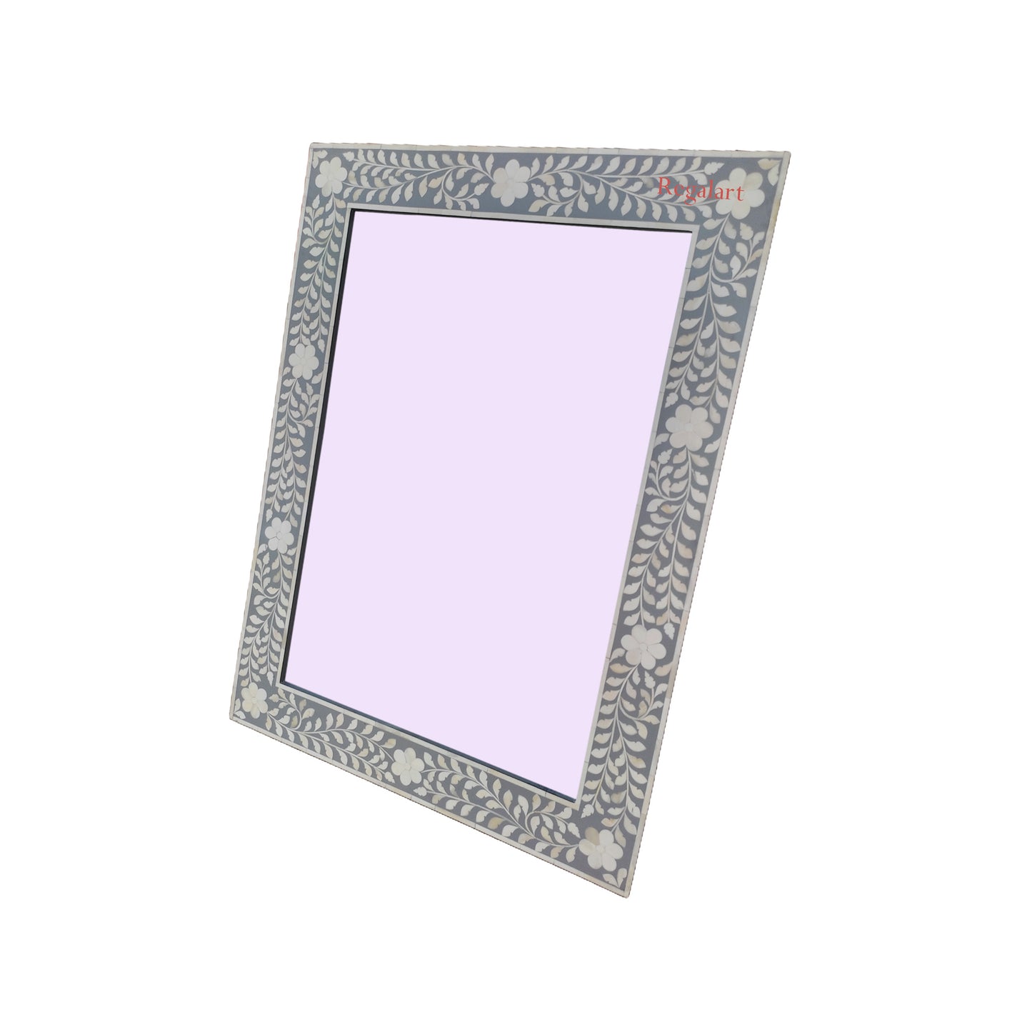 Bone Inlay Floral Pattern Mirror Handmade Gift Home Decor Wall Decor
