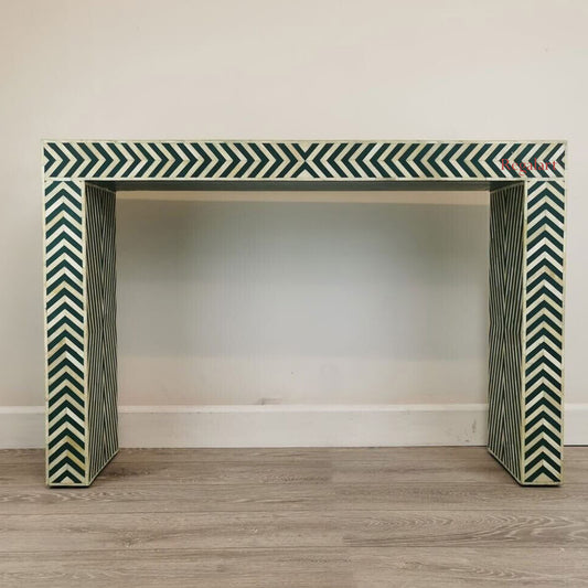 Bone Inlay Console Table Unique Patten Living Room Table Home Decor Art