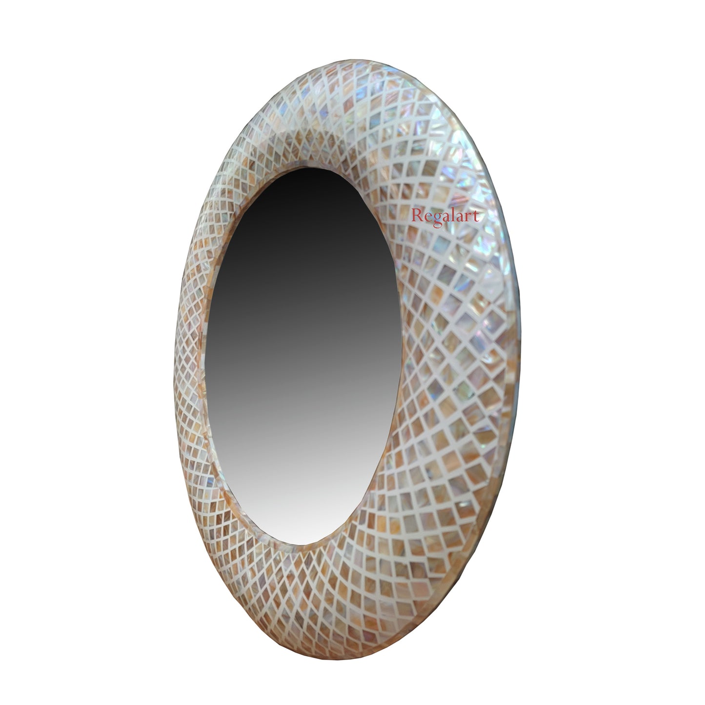 Mother Of Pearl Inlay Wall Hanging Mirror frame Unique Pattern Bedroom End Home decor Art