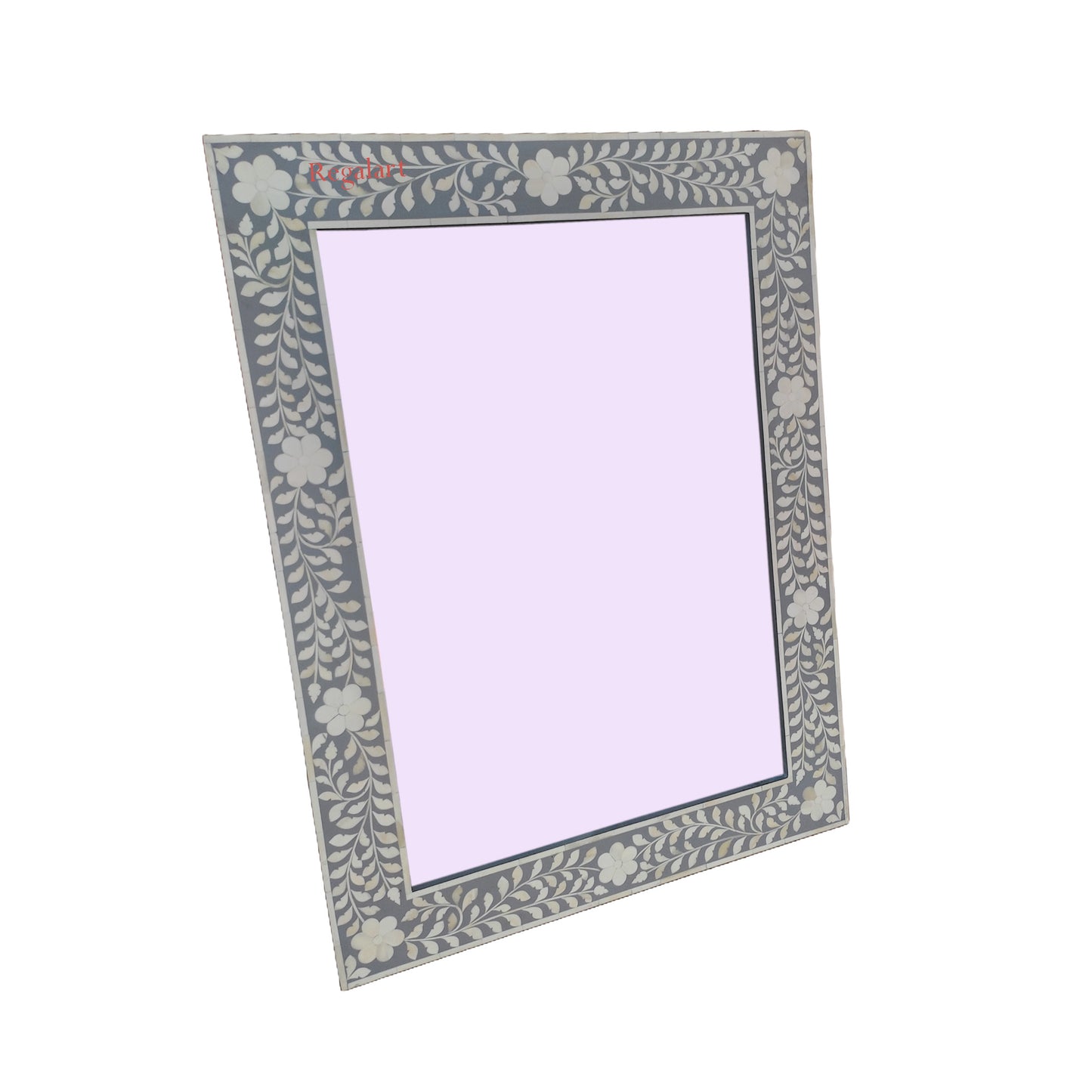 Bone Inlay Floral Pattern Mirror Handmade Gift Home Decor Wall Decor