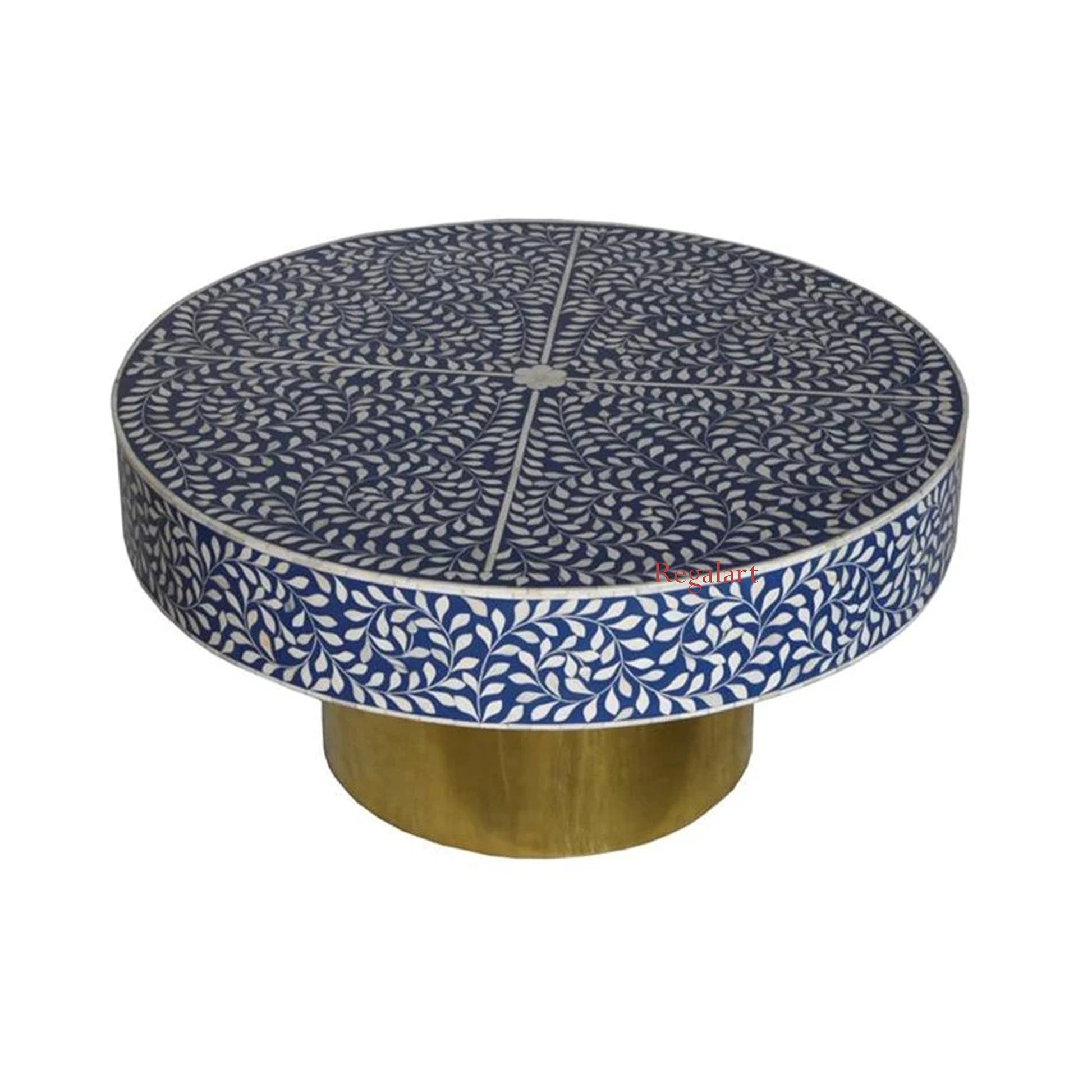 Bone Inlay Round coffee table floral pettan coffee table Home Decor