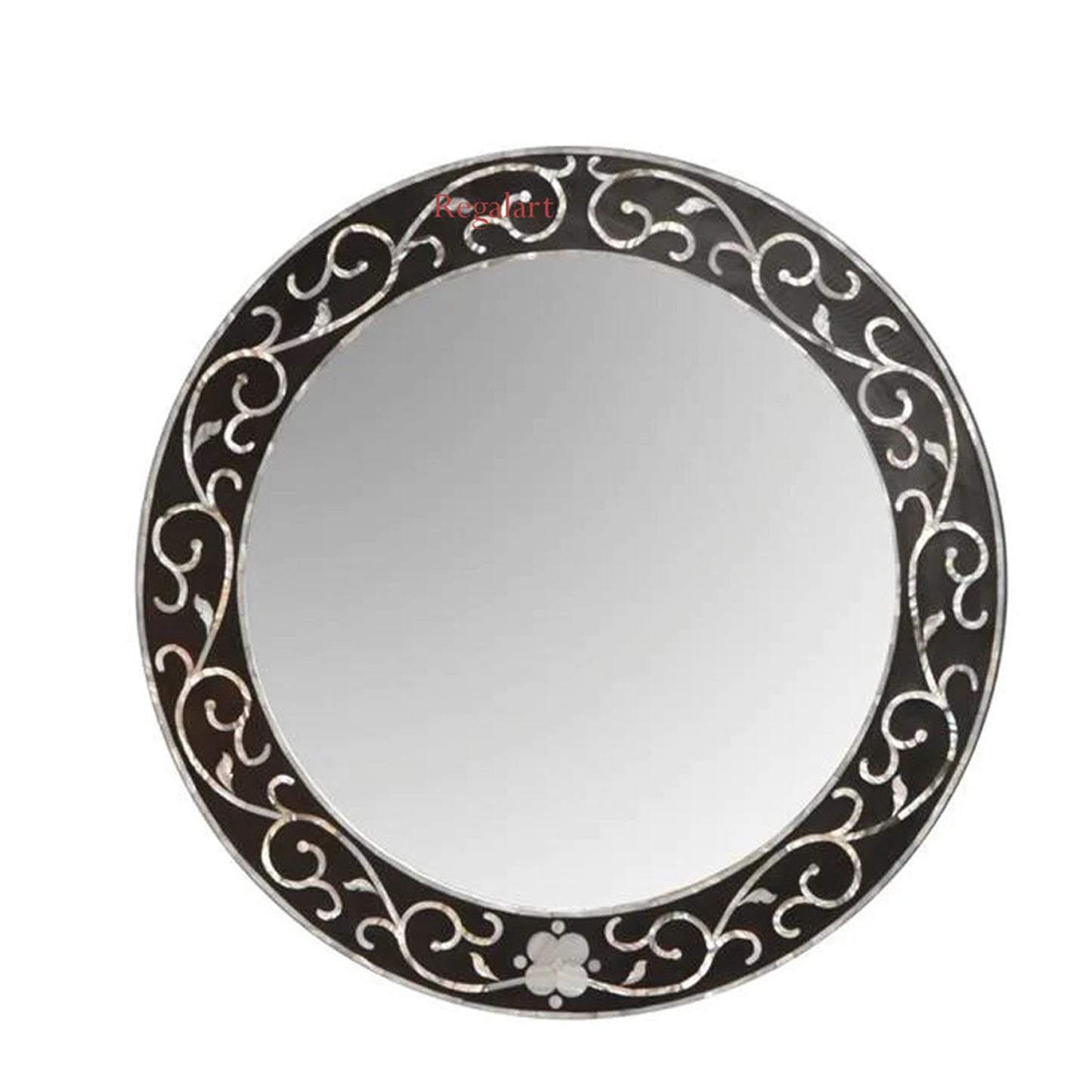 Mother Of Pearl Wall Hanging Mirror Frame Floral Pettran Mirror Frame Round Wall Decor Mirror
