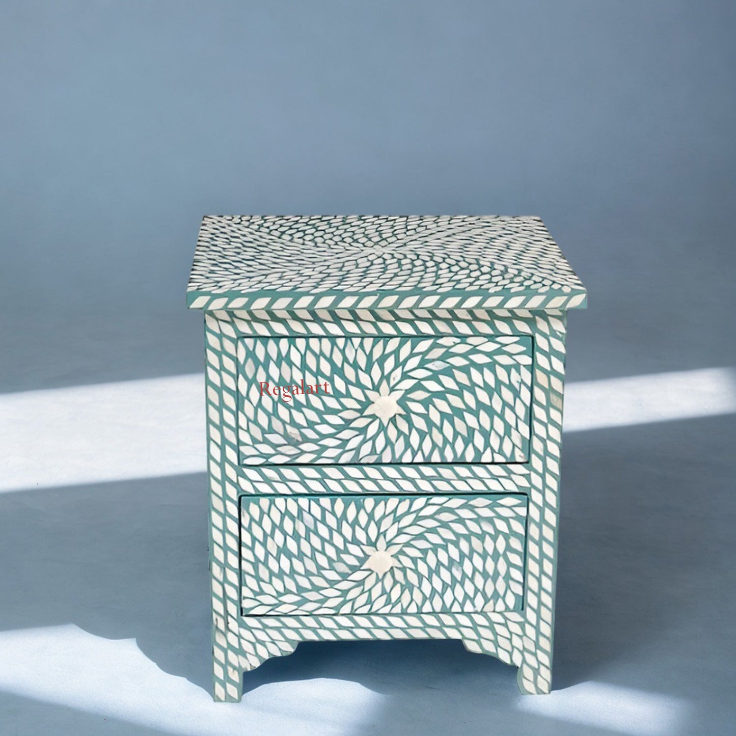 Bone Inlay Drawer Bedside Table Nightstand Side Table Bedroom Home Decor
