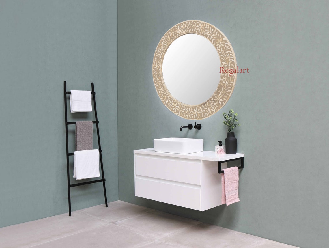 Bone Inlay Mirror Frame Home Decor Handmade Wall Hanging Mirror Frame Gift