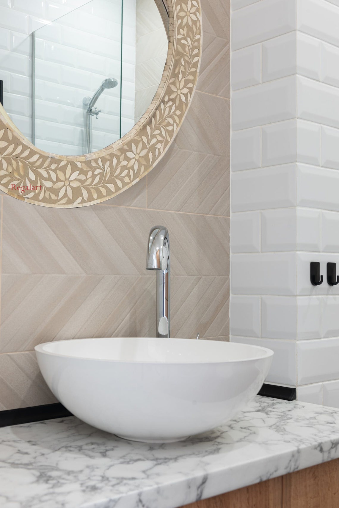 Bone Inlay Mirror Frame Home Decor Handmade Wall Hanging Mirror Frame Gift